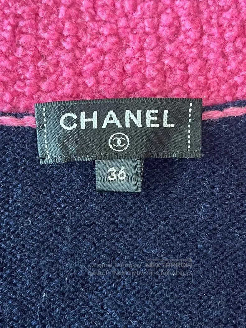 Chanel Chanel 19K dark blue pink edge cashmere cardigan coat Size XS / US 0-2 / IT 36-38 - 7 Thumbnail