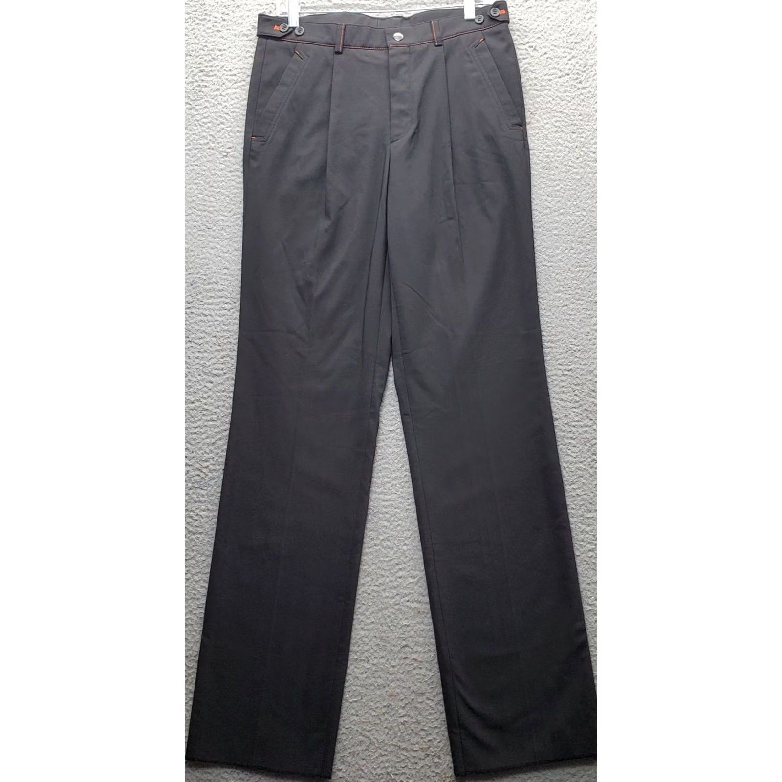 Vintage Greg Norman Mens Dress Pants 31 Black Pleated Front Straight Pants Mens Size 31 Black Size US 31 - 2 Thumbnail