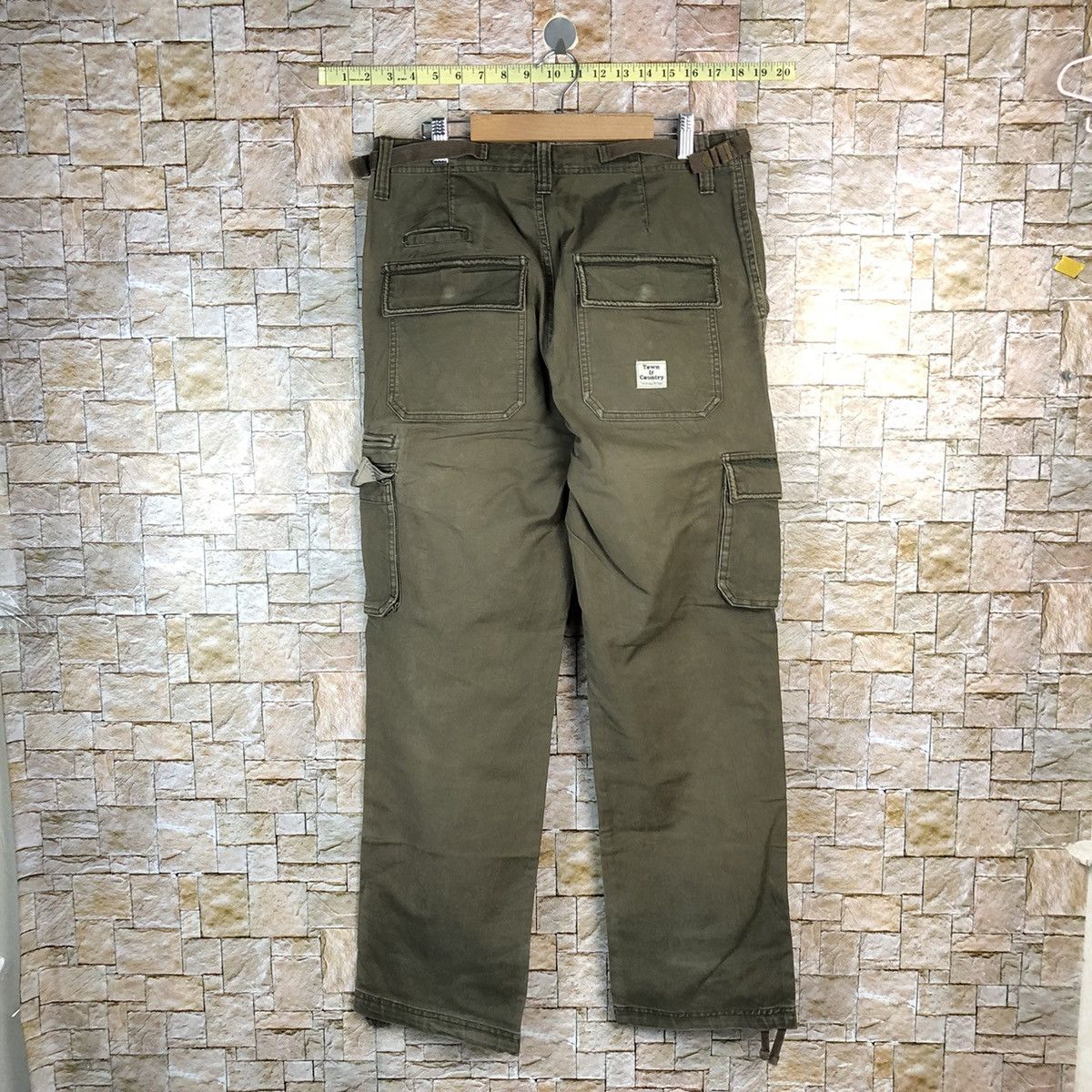 Japanese Brand Town & Country Green Cargo Multipocket Pants #A981 Size US 31 - 13 Thumbnail