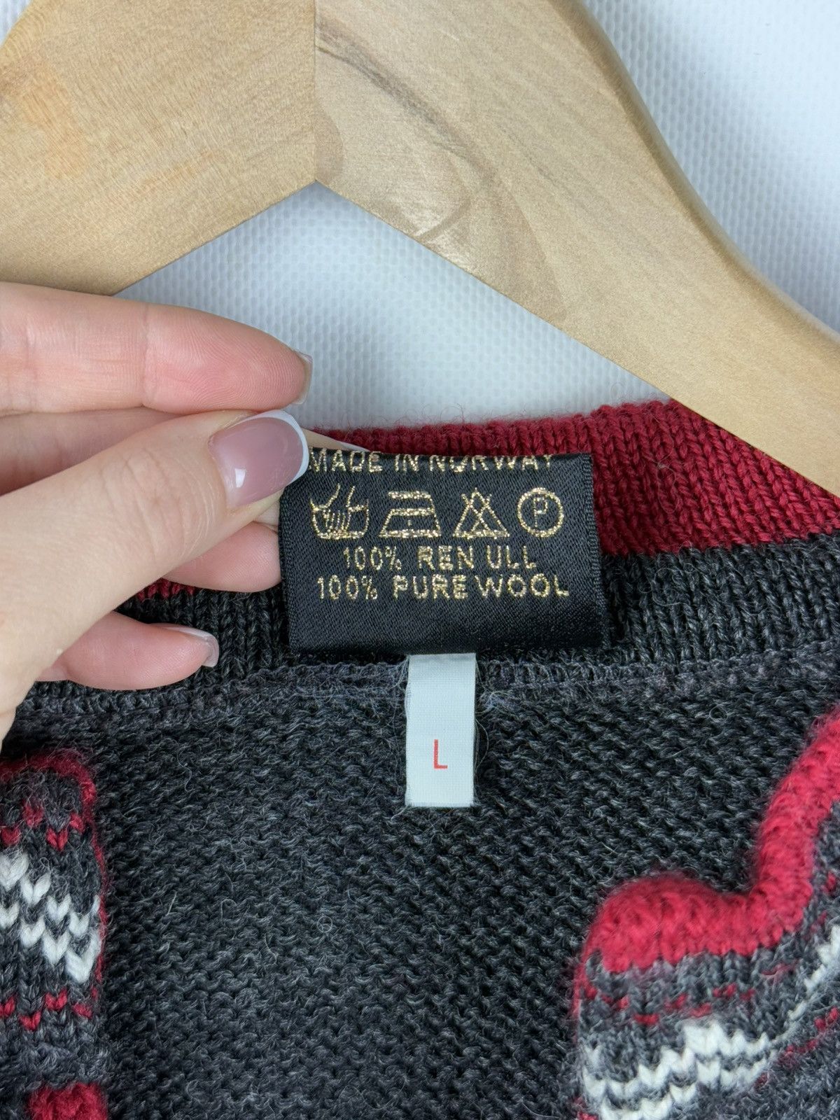 Norwool Norwool Men’s Vintage Knitted Wool Nordic Sweater Pullover Size US L / EU 52-54 / 3 - 11 Thumbnail