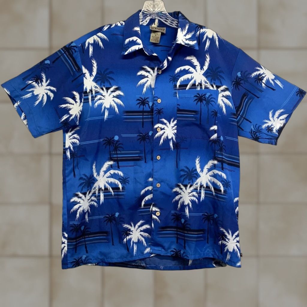 Vintage VINTAGE Hawaiian Shirt Alpine Design Mens M Blue Floral Short Sleeve Button-Up Collared Pocket 90s Aloha Dress? Size US M / EU 48-50 / 2 - 1 Thumbnail