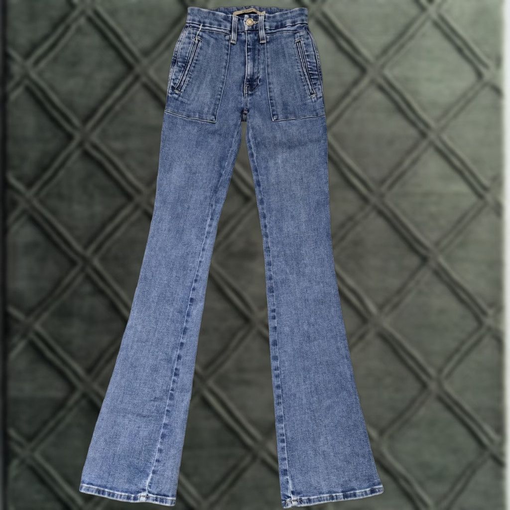 Hudson Hudson Jeans Womens 24 Blue Flare High Rise Starlet Stretch Denim Pants Size 42" / US 20 - 1 Thumbnail