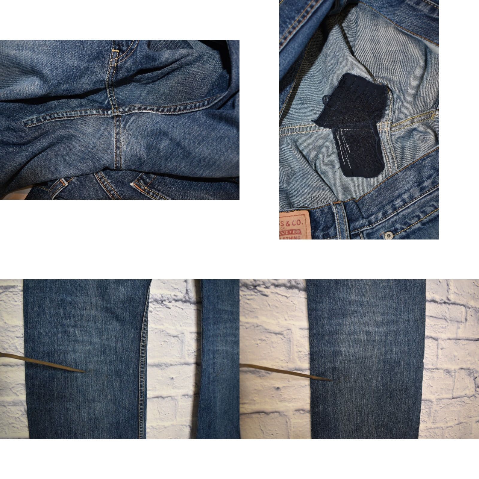 Levi's VINTAGE Levi's 507 Jeans Mens 38x34 Distressed Blue Denim Straight 9in Leg Opening 30.5in Inseam Regular Rise Mid 10-12in Size US 38 / EU 54 - 8 Thumbnail