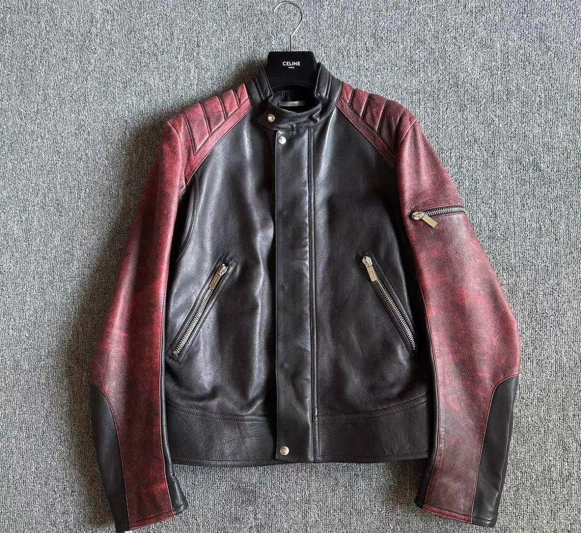 Dior Dior Black and red leather motorcycle jacket 2501-Nextarrow Size US M / EU 48-50 / 2 - 1 Thumbnail