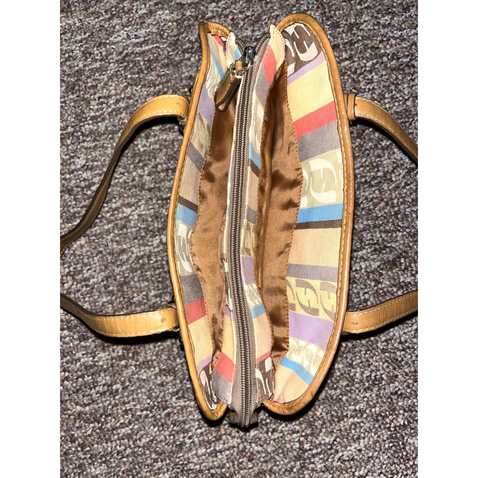 Fossil FOSSIL Leather Shoulder Bag Women Medium Patchwork Stripe Casual Travel Leather & Fabric Exterior Size ONE SIZE - 7 Thumbnail