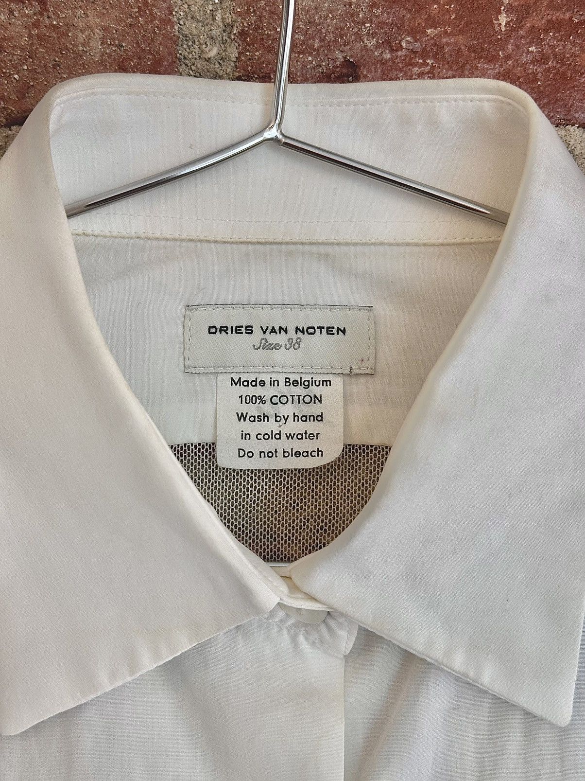 Dries Van Noten Vintage Dries Mesh Back Collared Dress Shirt Size S / US 4 / IT 40 - 3 Thumbnail