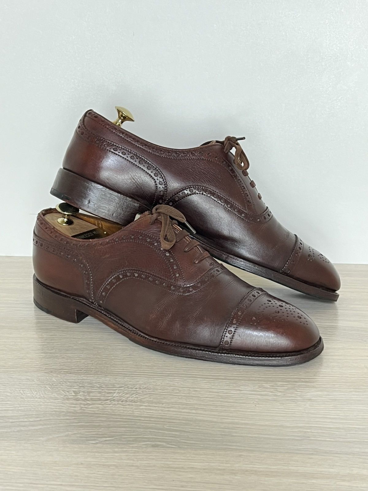 Church's Church's Custom Grade Brown Leather Semi-Brogue Oxfords Size US 9.5 / EU 42-43 - 1 Thumbnail