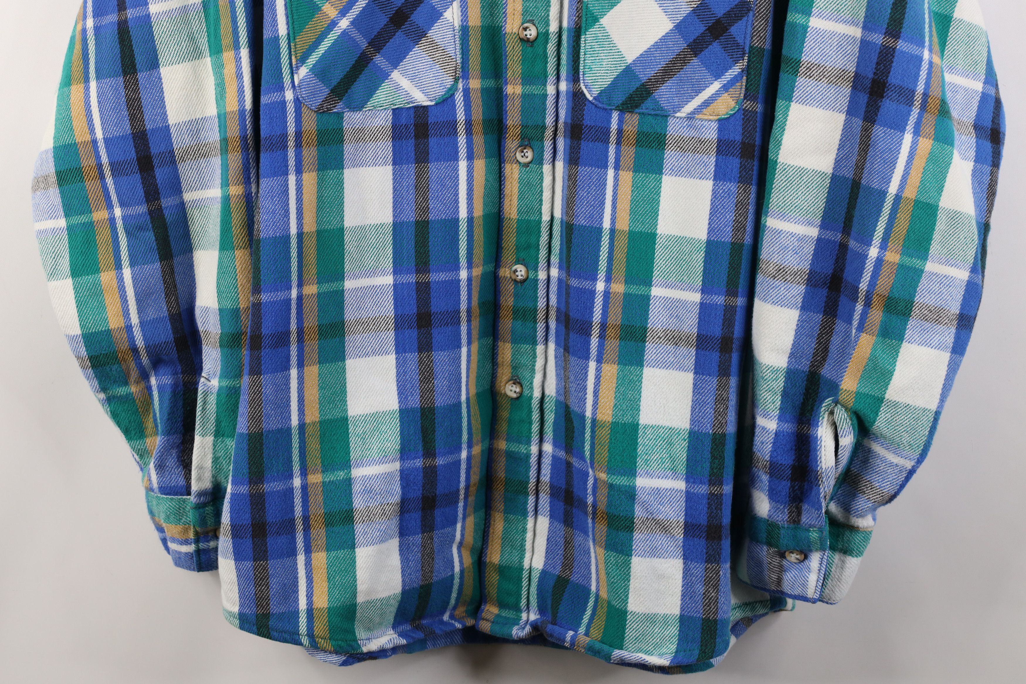 FiveBrother Vintage 90s Five Brother Heavy Flannel Button Shirt USA Size US L / EU 52-54 / 3 - 3 Thumbnail