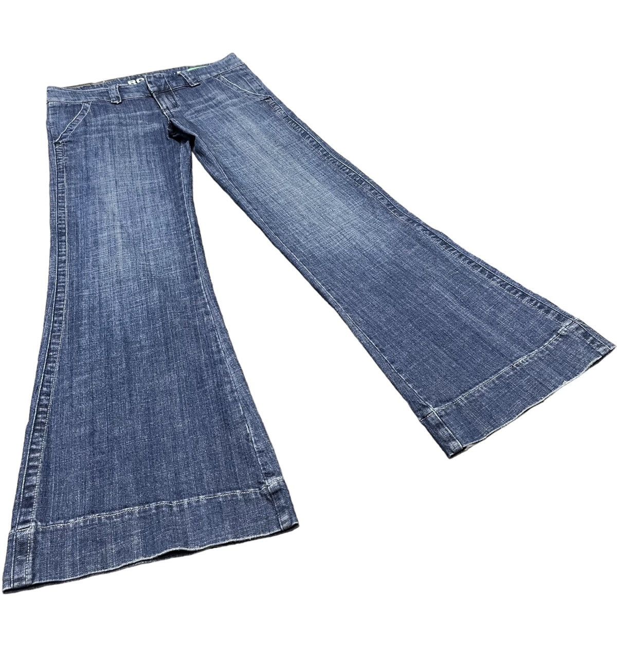 Quiksilver FYE 🔥ROXY Ultra Wide Leg Flare Vintage Distressed Denim Size 29" - 5 Thumbnail