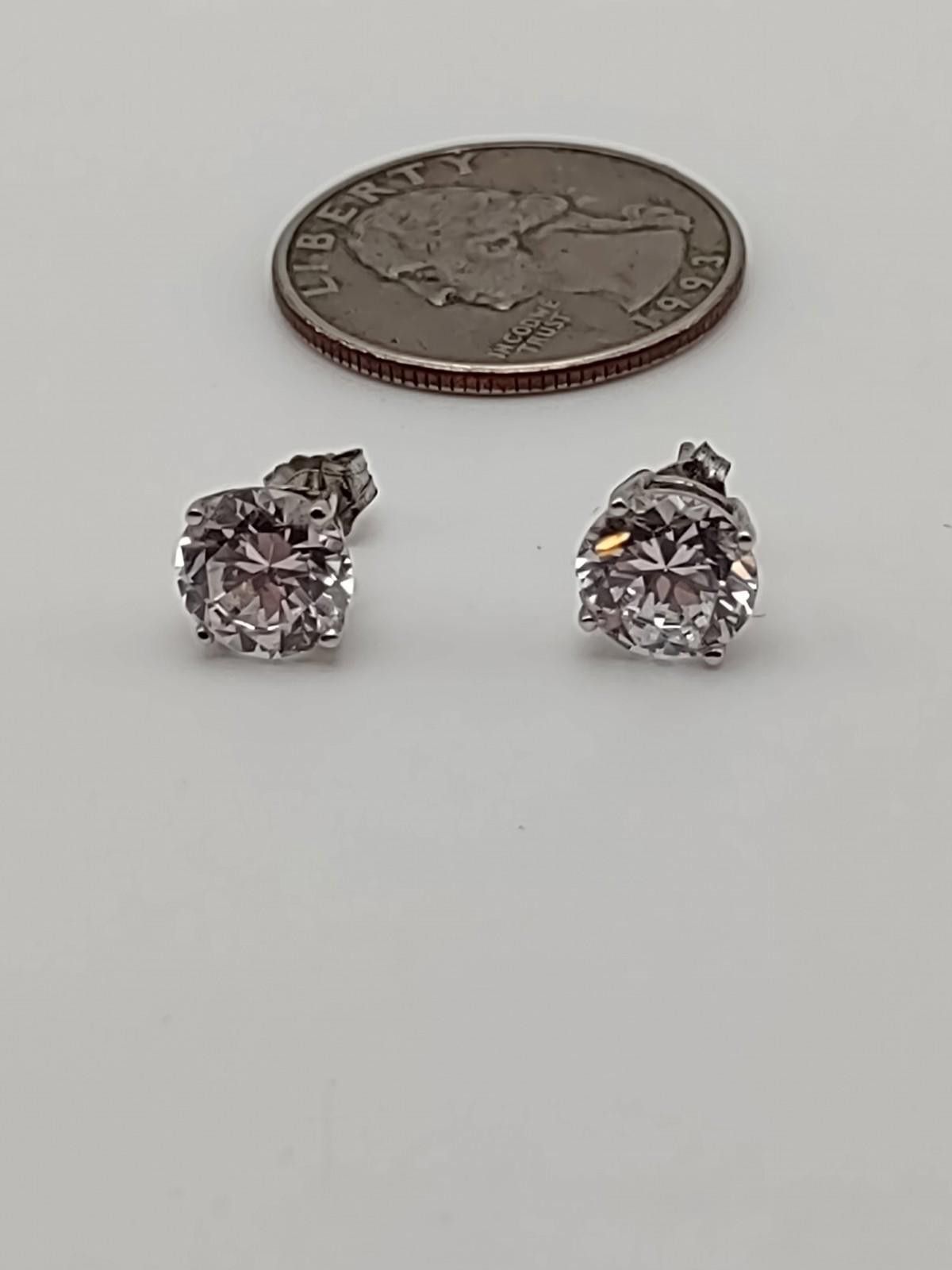 Other CRISLU .925 Sterling Silver Platinum 3ctw CZ Stud Earrings Size ONE SIZE - 4 Thumbnail
