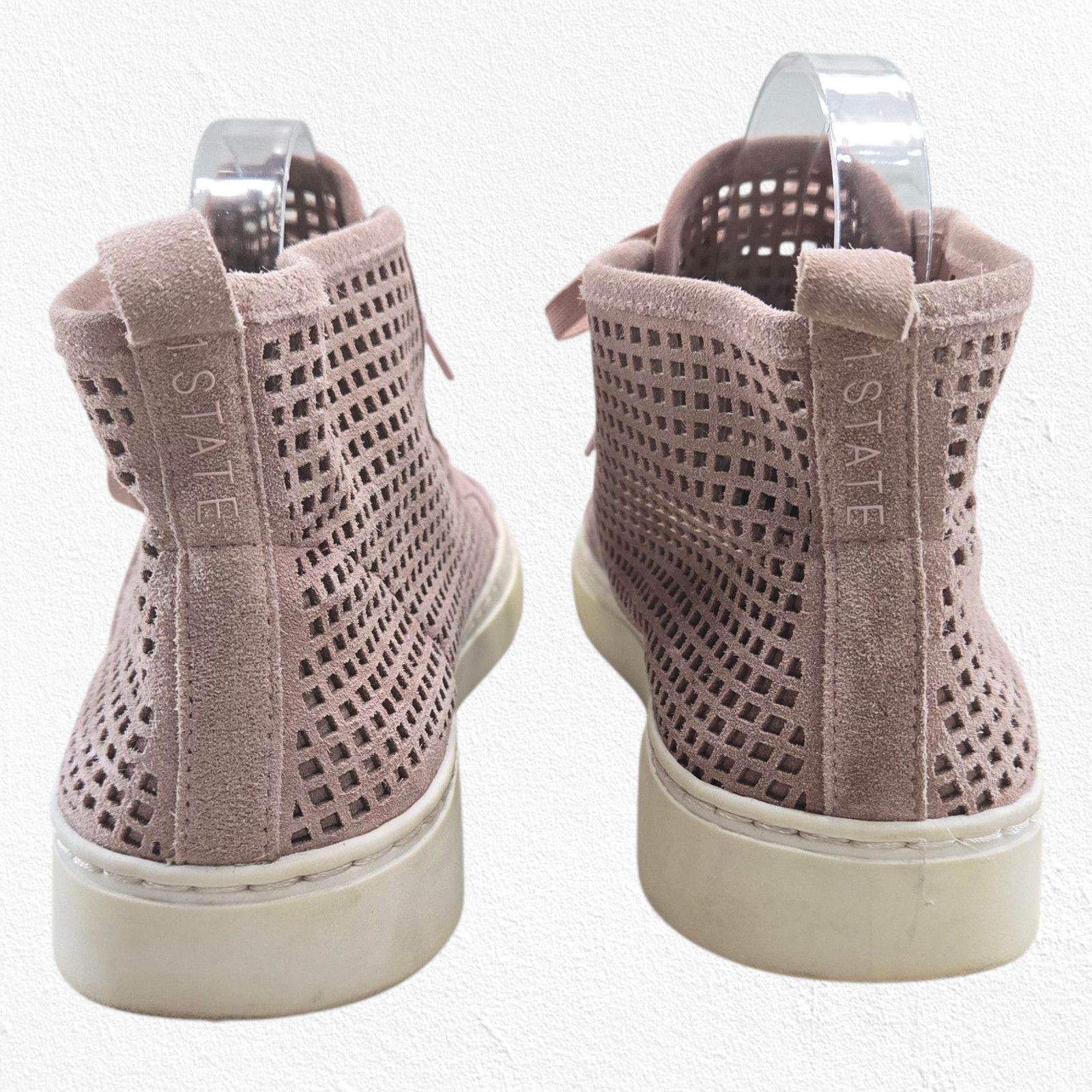 Other 1.State Pink Suede Perforated High Top Sneakers Size 8 Size US 8 / IT 38 - 4 Thumbnail