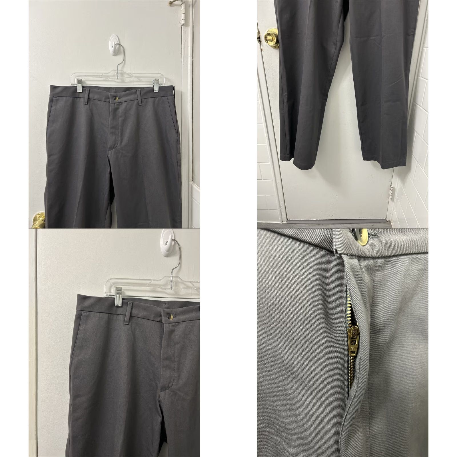 Wrangler Wrangler Ultimate Khaki Pants Mens 36x30 Gray Classic Flat Front Zip Button Casual Workwear Size US 36 / EU 52 - 8 Thumbnail