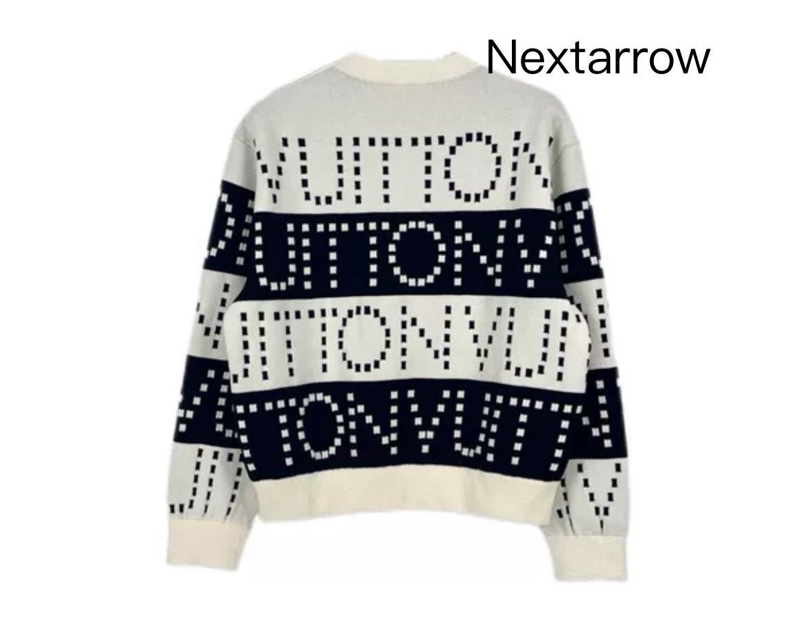 Louis Vuitton Louis Vuitton Black and white wide sheep wool sweater Size US M / EU 48-50 / 2 - 2 Thumbnail