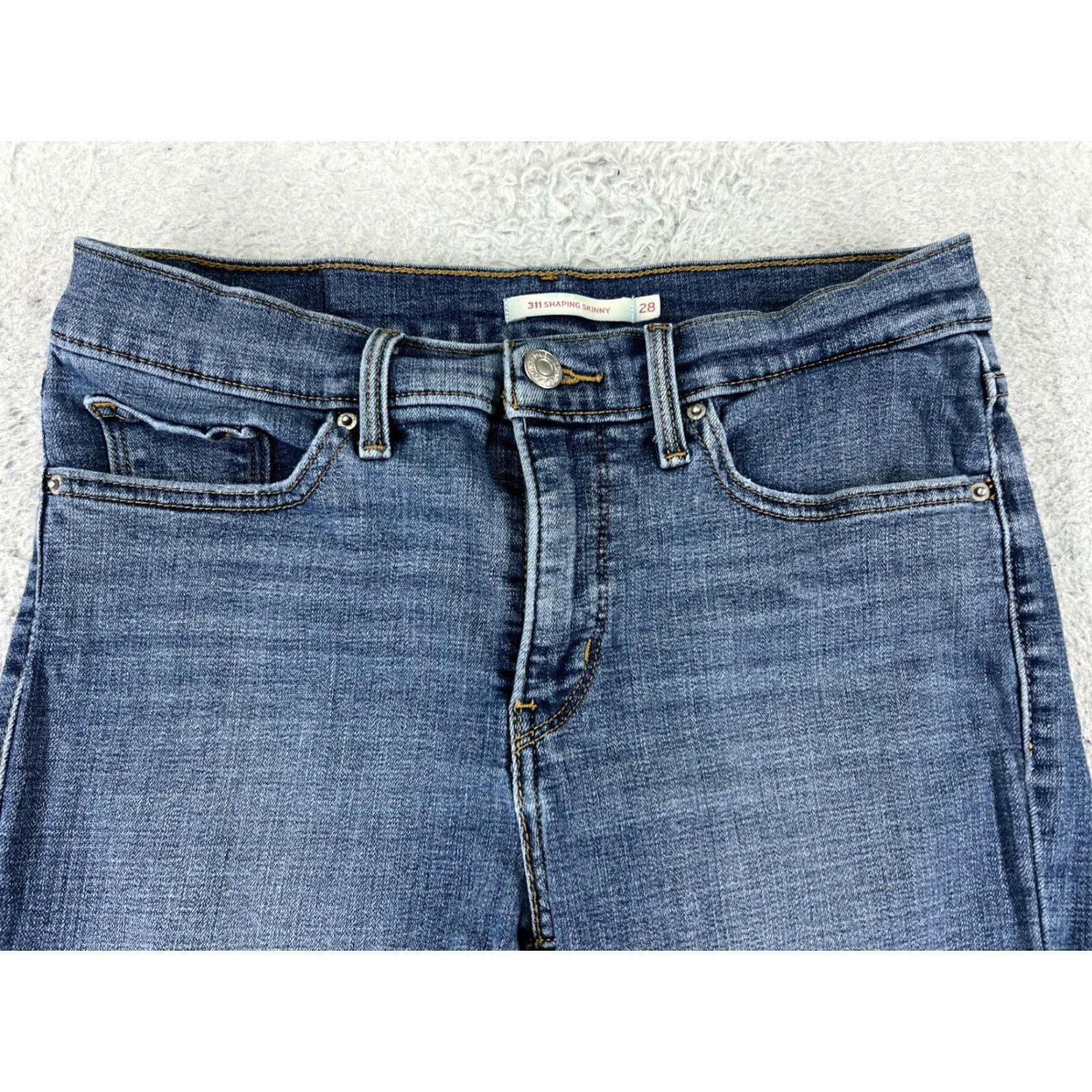 Levi's Levi's Women's Skinny Jeans 28 Blue Denim Shaping 27x27 Retro Mid Rise Cotton Blend Size 28" / US 6 / IT 42 - 4 Thumbnail