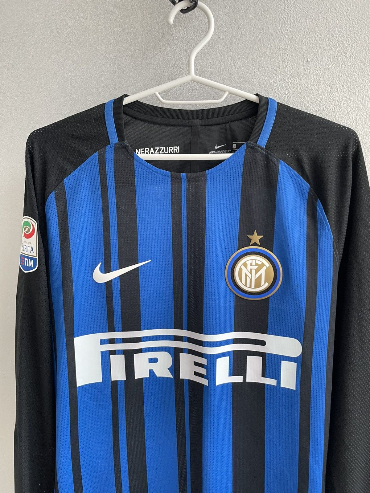 Nike Inter Milan 2017 2018 Player Issue Match Worn? Shirt Jersey Size US L / EU 52-54 / 3 - 8 Thumbnail