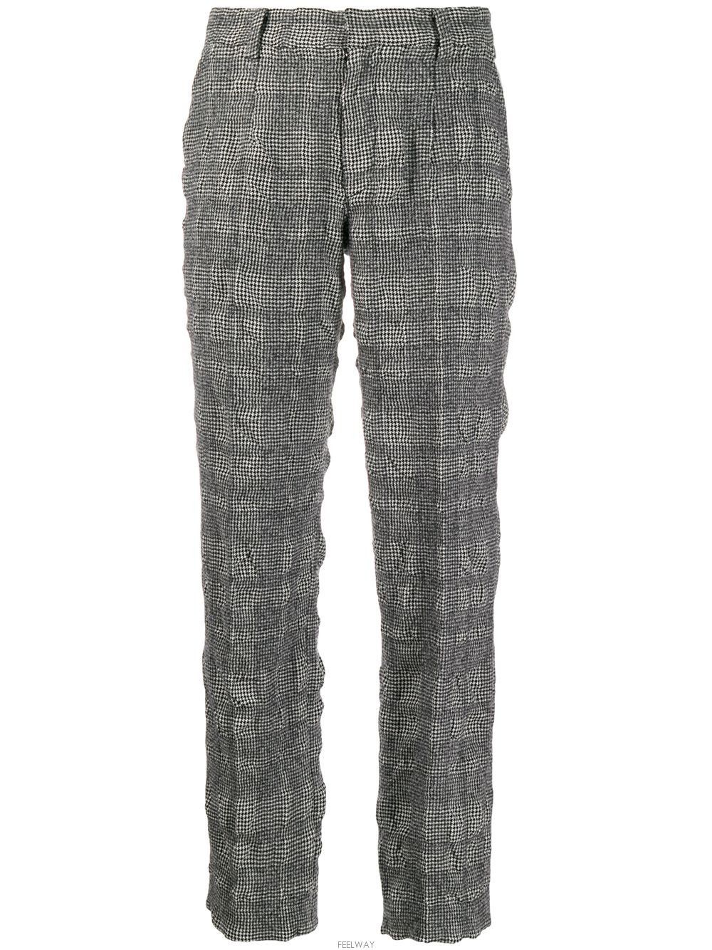 Undercover Undercover High Rise Houndstooth Trousers Gray Size 31" - 4 Thumbnail