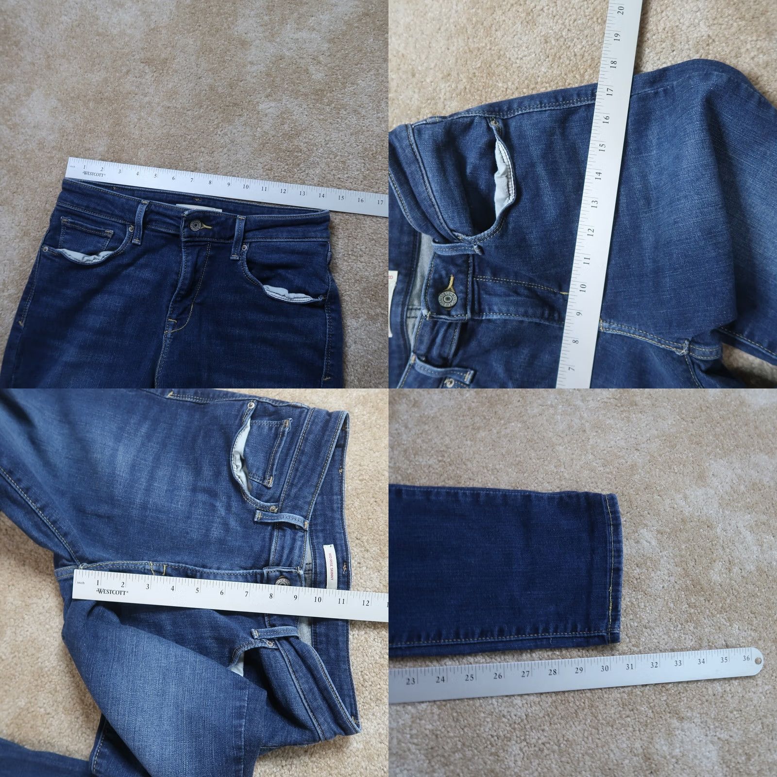 Levi's Levi's Mid Rise Skinny Jeans Womens 8 Blue Stretch Denim Jeans Skinny Pants Ladies 8 Blue Size 30" / US 8 / IT 44 - 8 Thumbnail