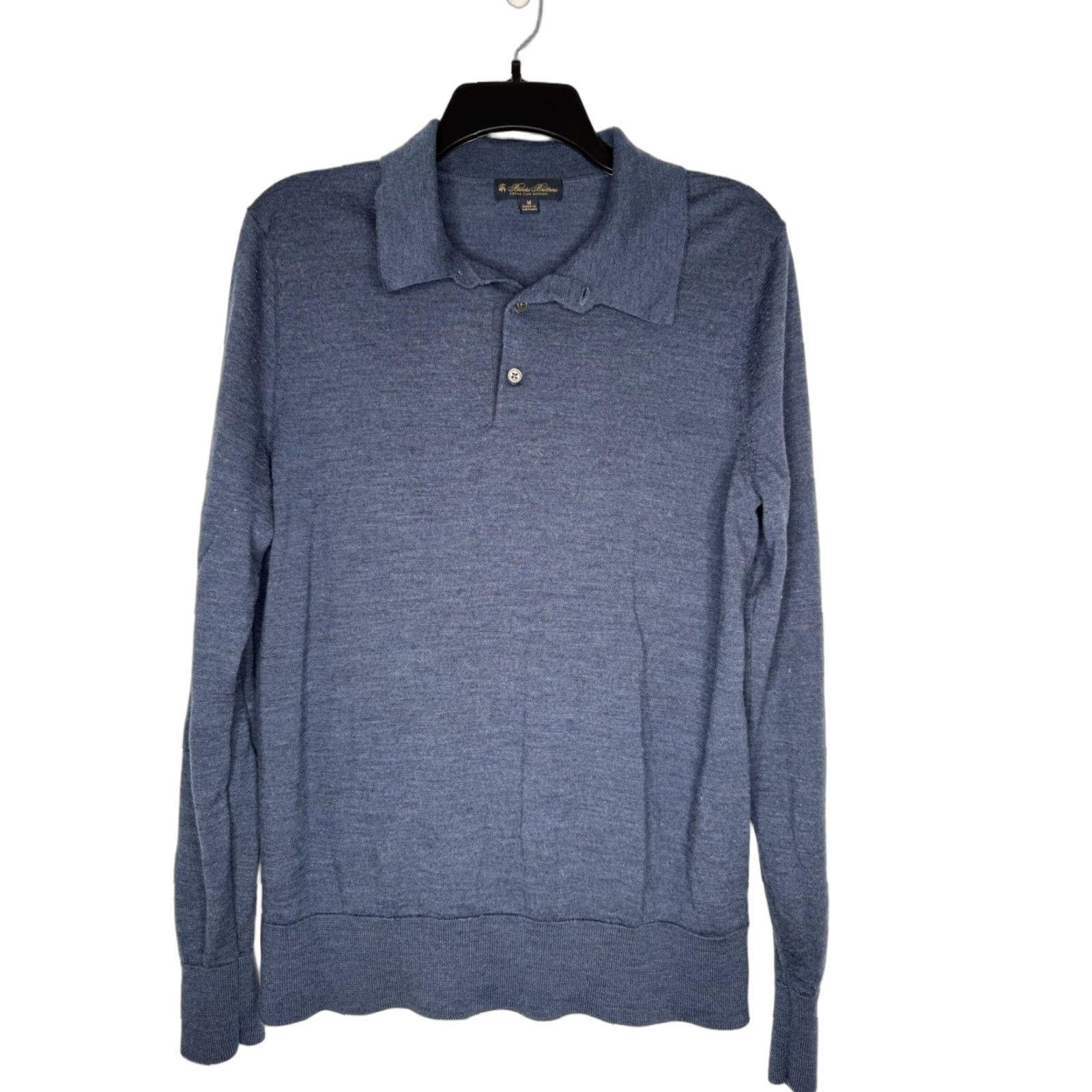 Brooks Brothers Brooks Brothers Sweater Mens M Pullover Merino Wool Button Logo Collared Classic Knit Blue Long Sleeve Regular Fit All Seasons 3 Button Vintage No Size US M / EU 48-50 / 2 - 1 Thumbnail