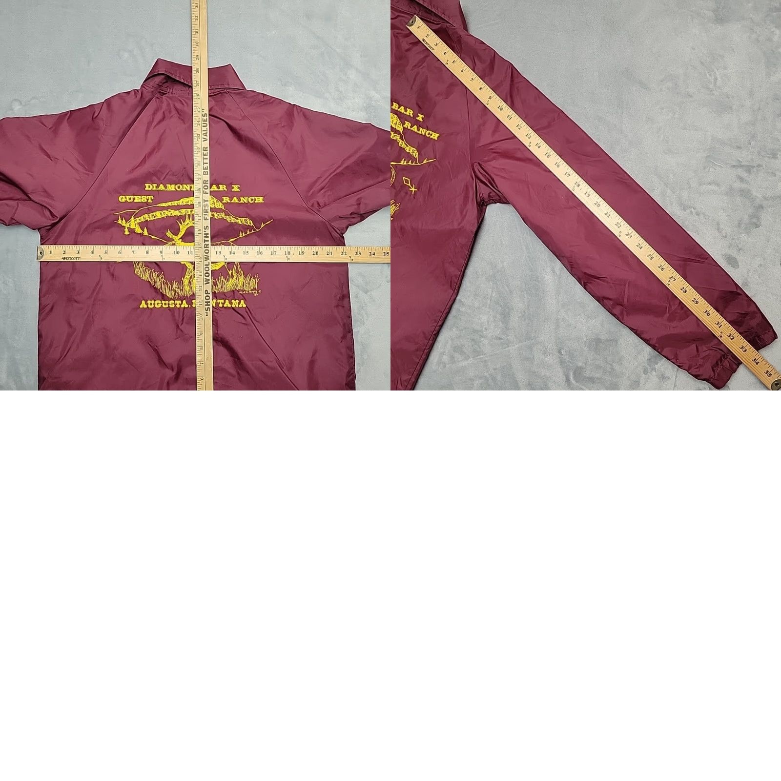 Coach VINTAGE Coach Jacket Men Medium Maroon Diamond Bar X Guest Ranch Montana Elk USA Jacket Windbreaker Red Logo Regular Mens Size US M / EU 48-50 / 2 - 8 Thumbnail