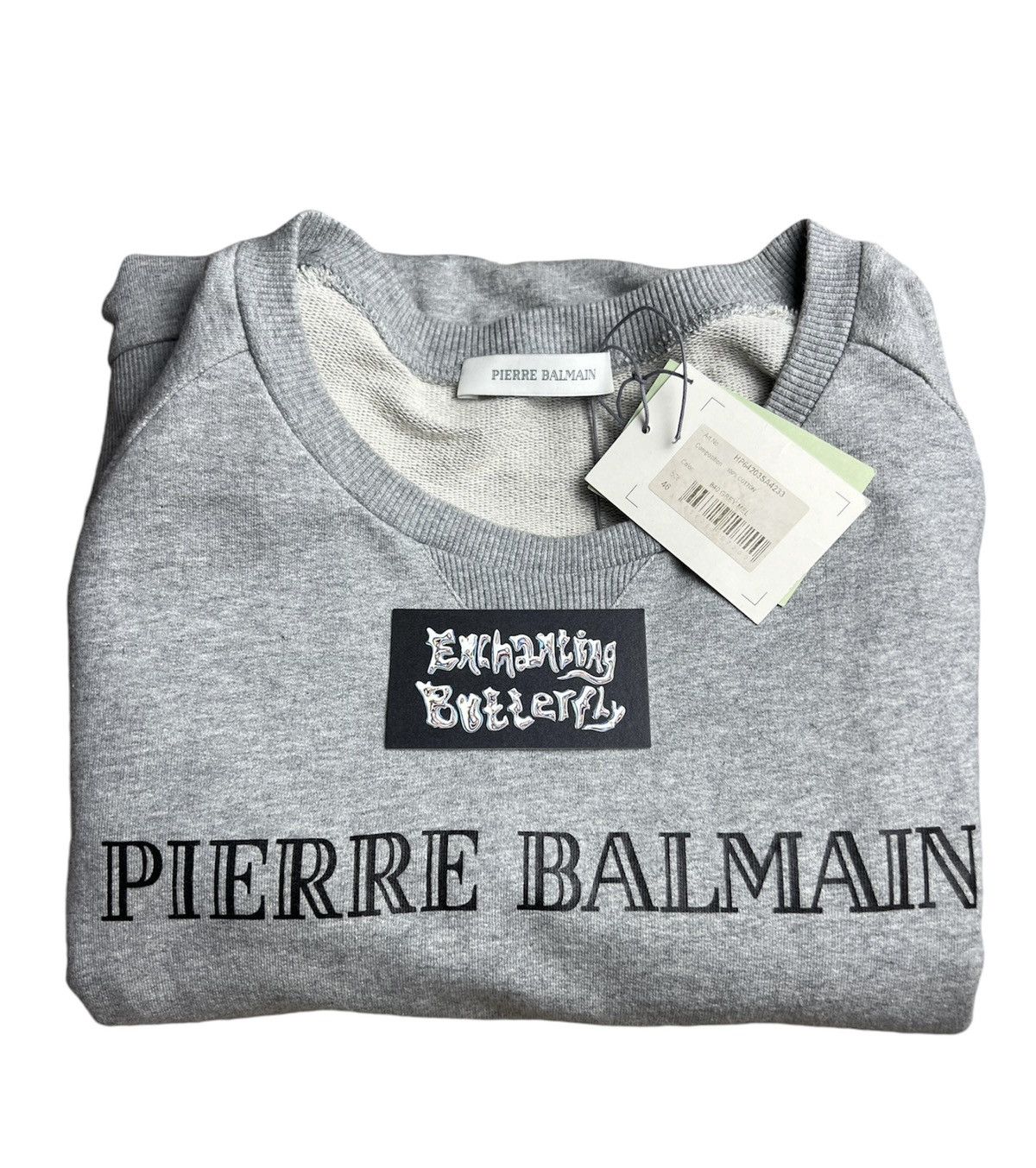 Balmain × Pierre Balmain Pierre Balmain - Gray Classic Logo Sweatshirt Size US S / EU 44-46 / 1 - 4 Thumbnail