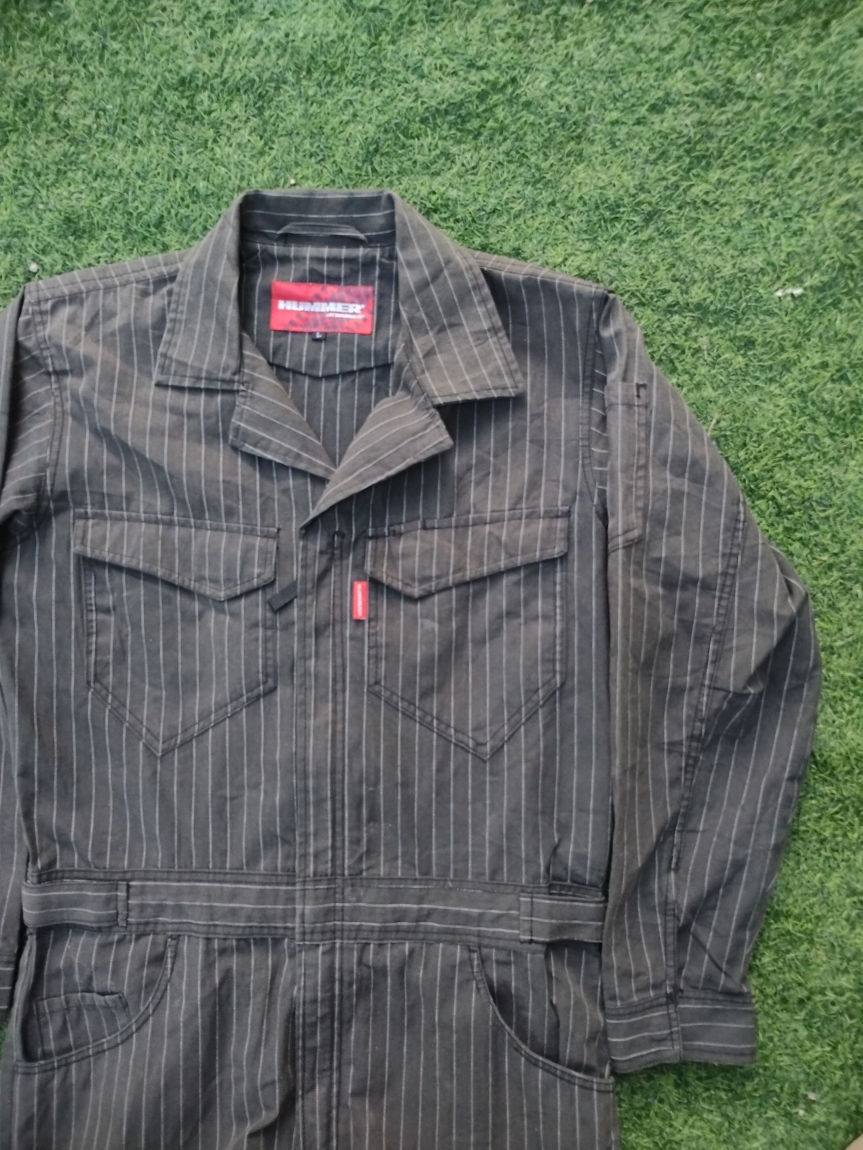 Japanese Brand HUMMER STRIPE COVERALL Size US 37 - 2 Thumbnail