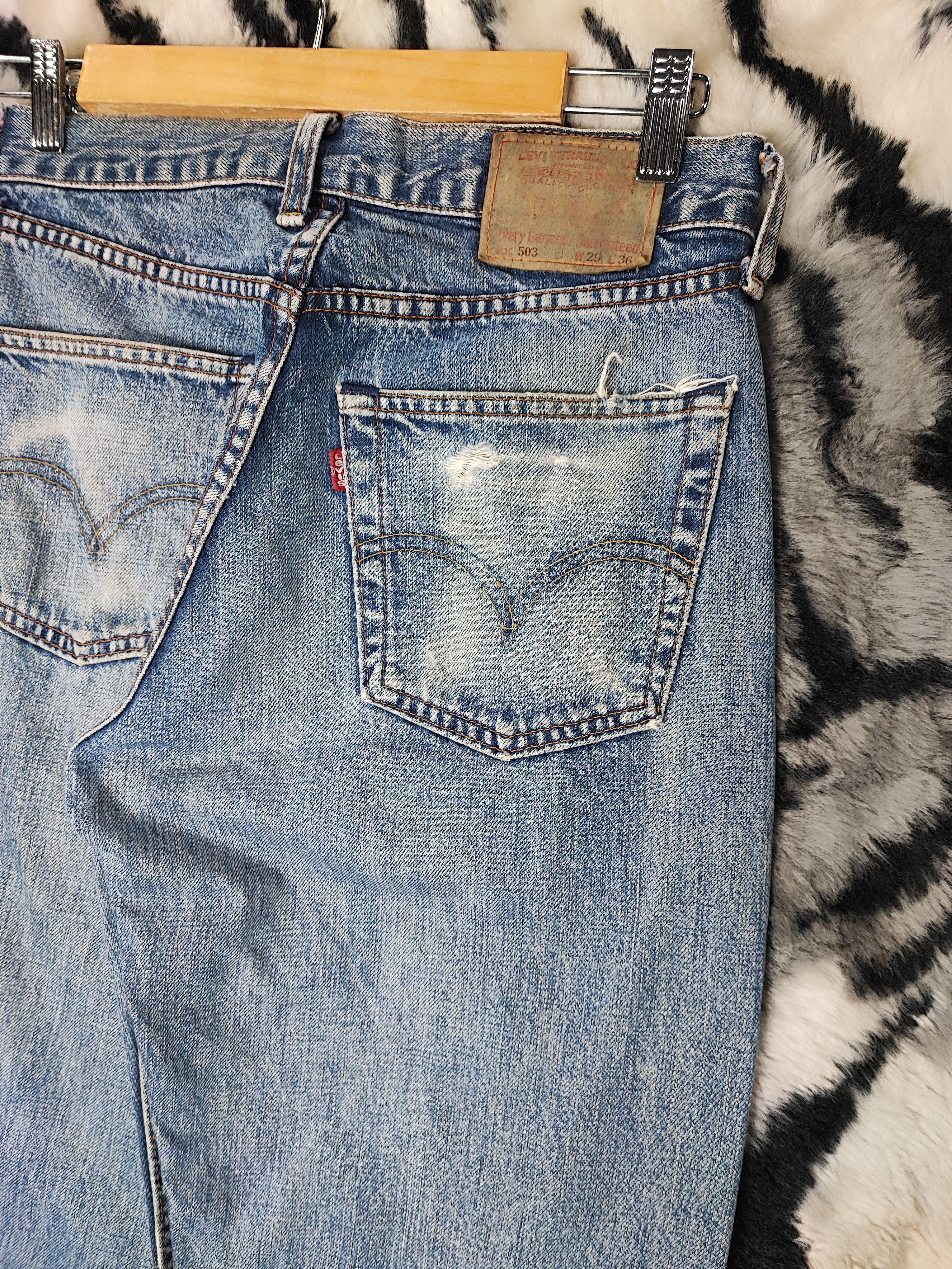 Levi's Vintage Clothing Vintage 90s 503 Levi's distressed selvedge jeans Size US 28 / EU 44 - 12 Thumbnail