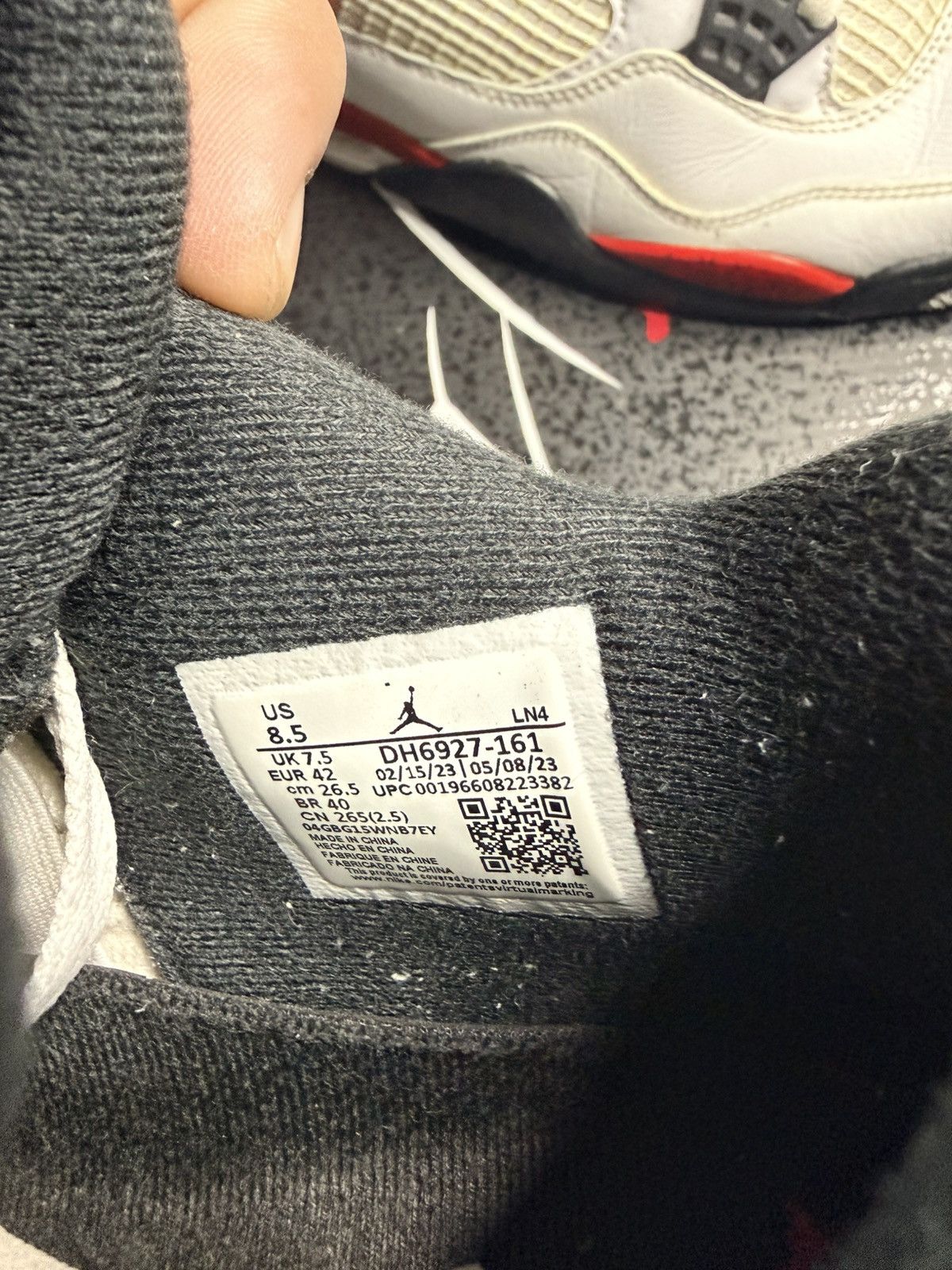 Jordan Brand Air Jordan 4 ‘red cement’ Size US 8.5 / EU 41-42 - 7 Thumbnail