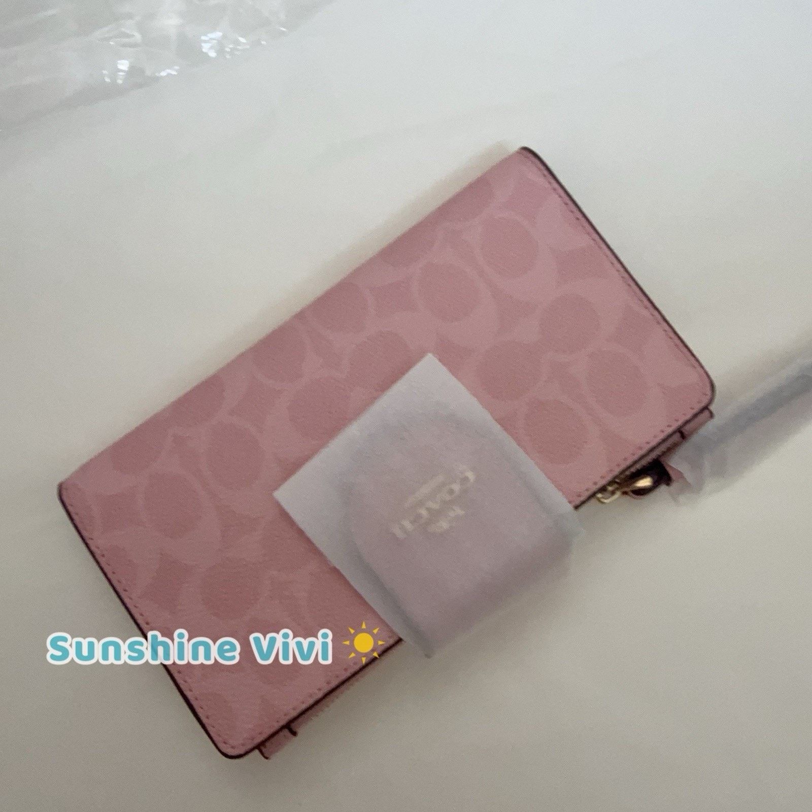 Coach NWT Coach Phone Wallet Signature Canvas CW780 Powder Pink Size ONE SIZE - 7 Thumbnail