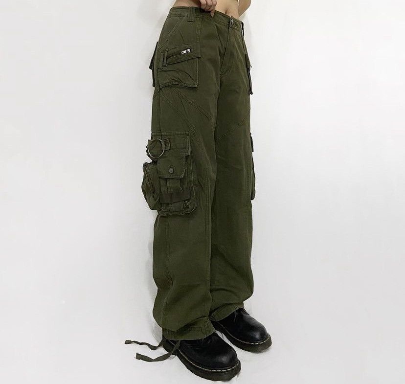 image of 20471120 x Beauty Beast Design Tactical Multipocket Vintage Military Army Pants in Green (Size 36)