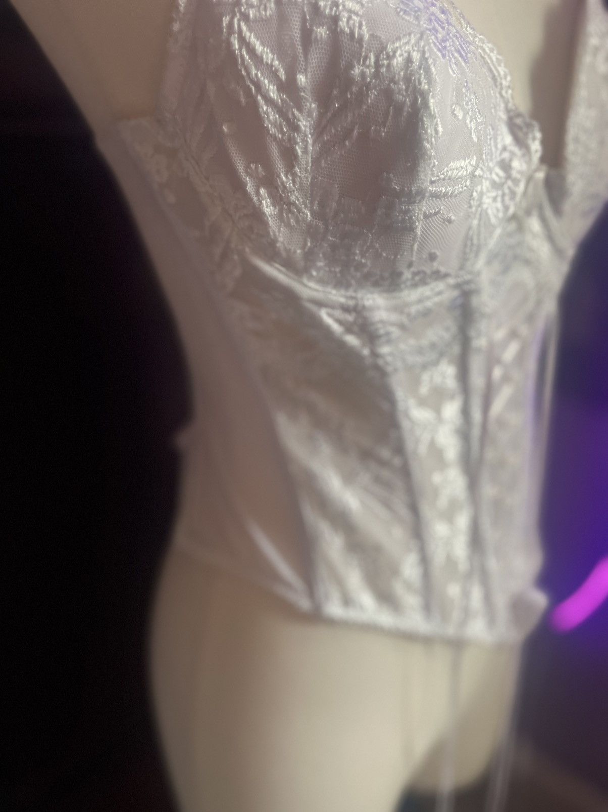 la Vie en Rose White lace corset top with adjustable straps Size ONE SIZE - 4 Thumbnail