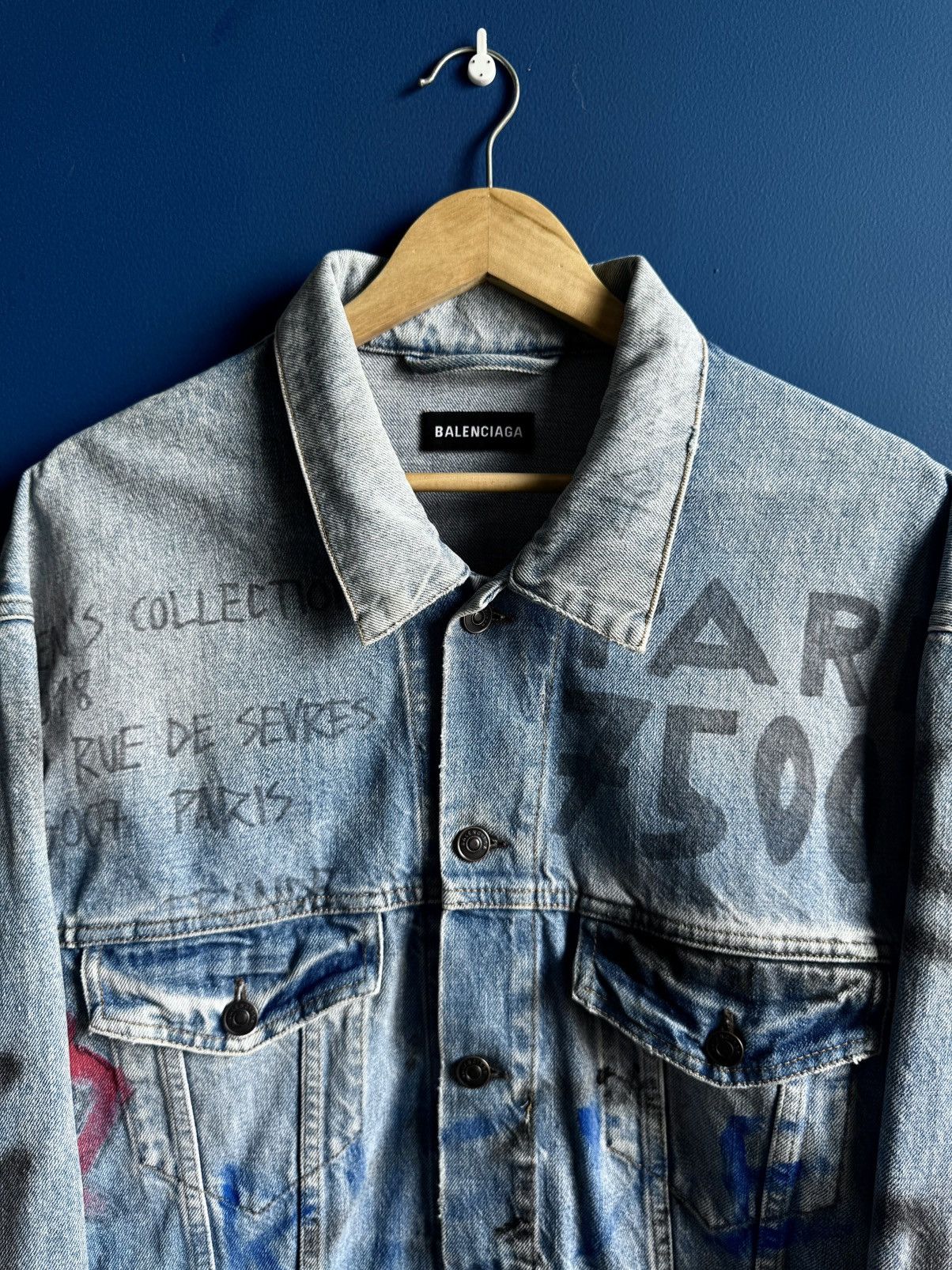 Balenciaga Balenciaga Denim Jacket 2018 Graffiti Size US XL / EU 56 / 4 - 2 Thumbnail