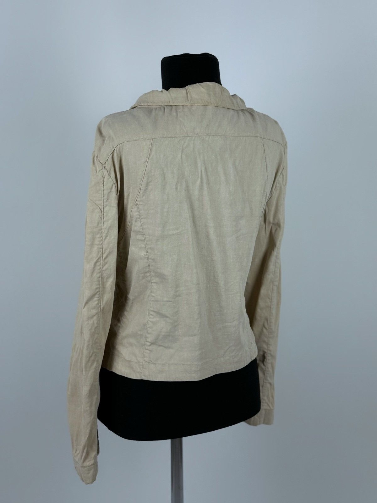 Sarah Pacini Sarah Pacini Linen Beige Light Jacket Size M / US 6-8 / IT 42-44 - 2 Thumbnail