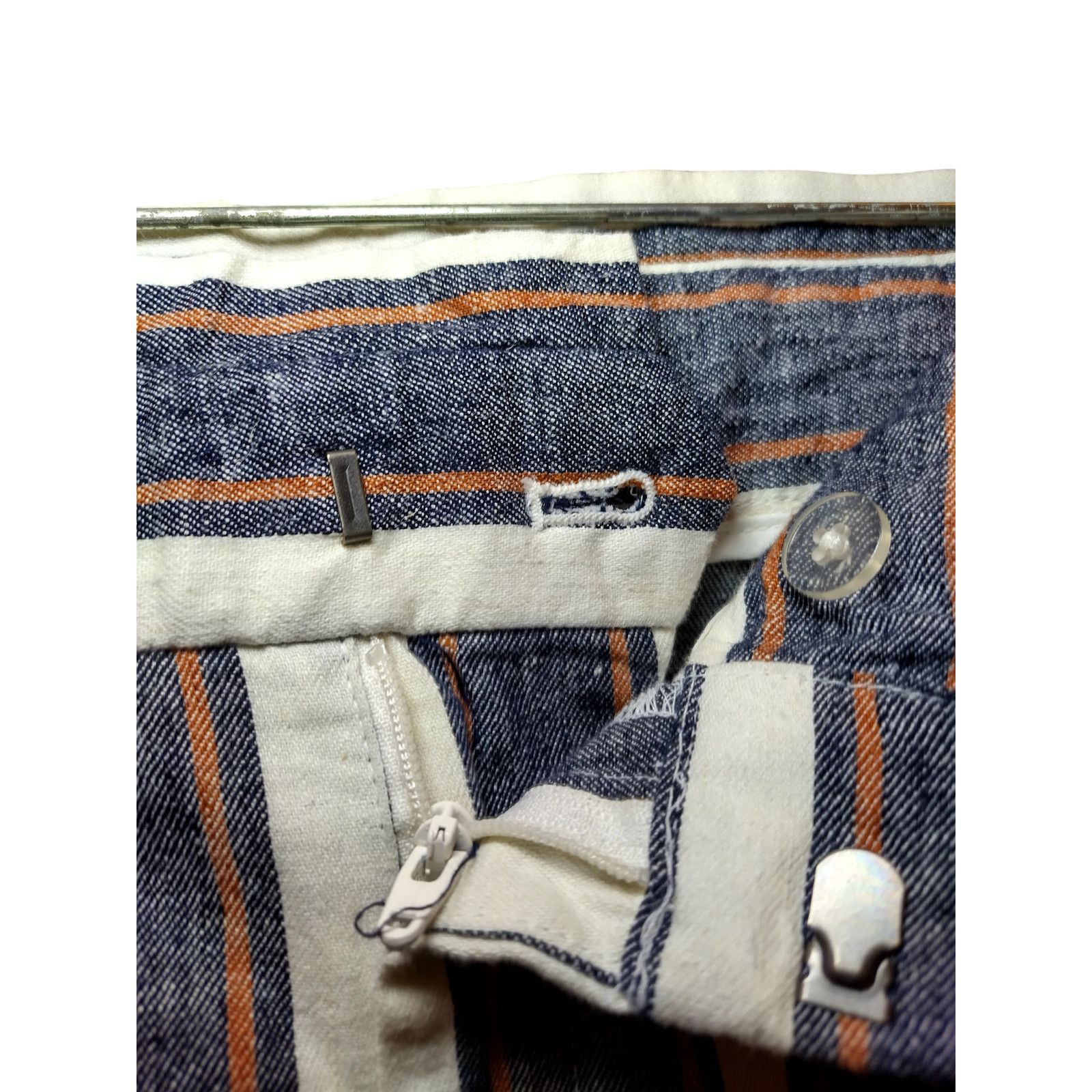 Banana Republic NWT Banana Republic Womens Blue Stripes wide Leg Pants Sz 12 Size 34" / US 12 / IT 48 - 8 Thumbnail