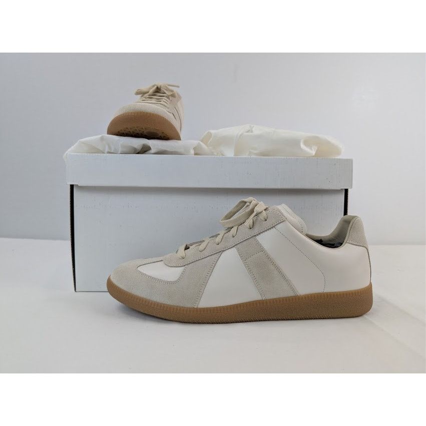 Maison Margiela o1rshd1 Leather Replica Sneaker in White / Grey Size US 12 / EU 45 - 21 Thumbnail
