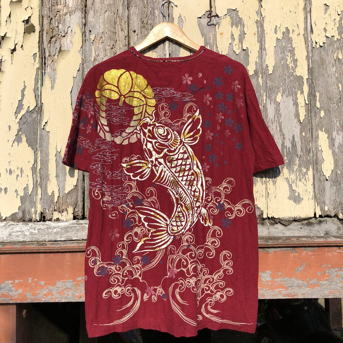 Japanese Brand Vintage y2k Koi Fish Sukajan Over Print Tshirt Size US L / EU 52-54 / 3 - 8 Thumbnail