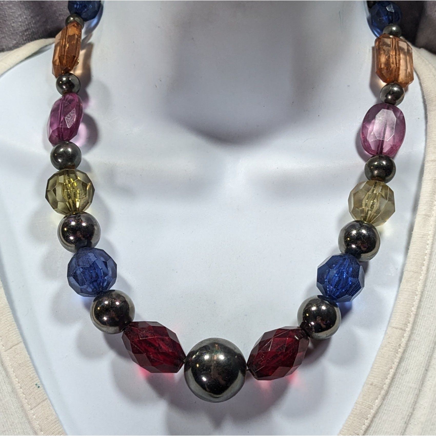 Other Vintage Chunky Rainbow Beaded Statement Necklace Size ONE SIZE - 2 Thumbnail