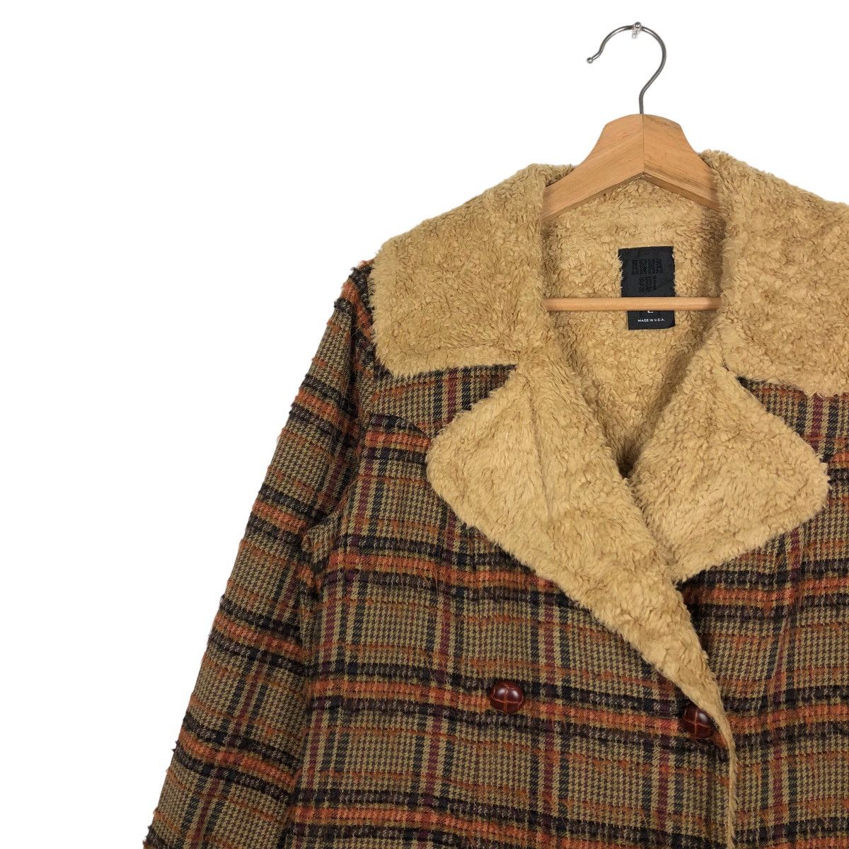 Anna Sui 🔥Tartan Design Fly Coats Long Jacket Mink Fur Lining Size M / US 6-8 / IT 42-44 - 7 Thumbnail