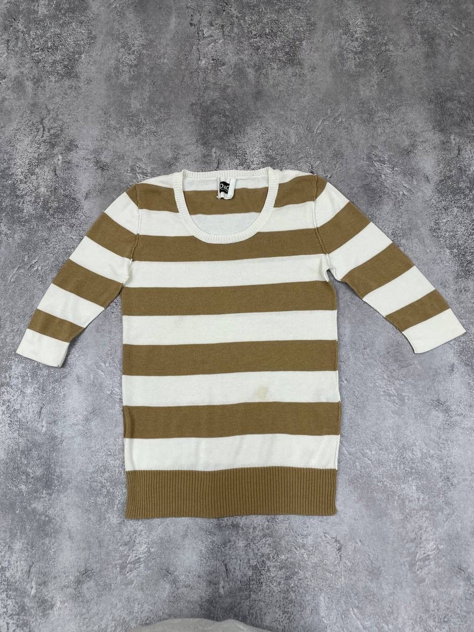 Dolce & Gabbana Dolce & Gabbana Women Cotton Knit Sweater Striped Beige Size S / US 4 / IT 40 - 1 Thumbnail