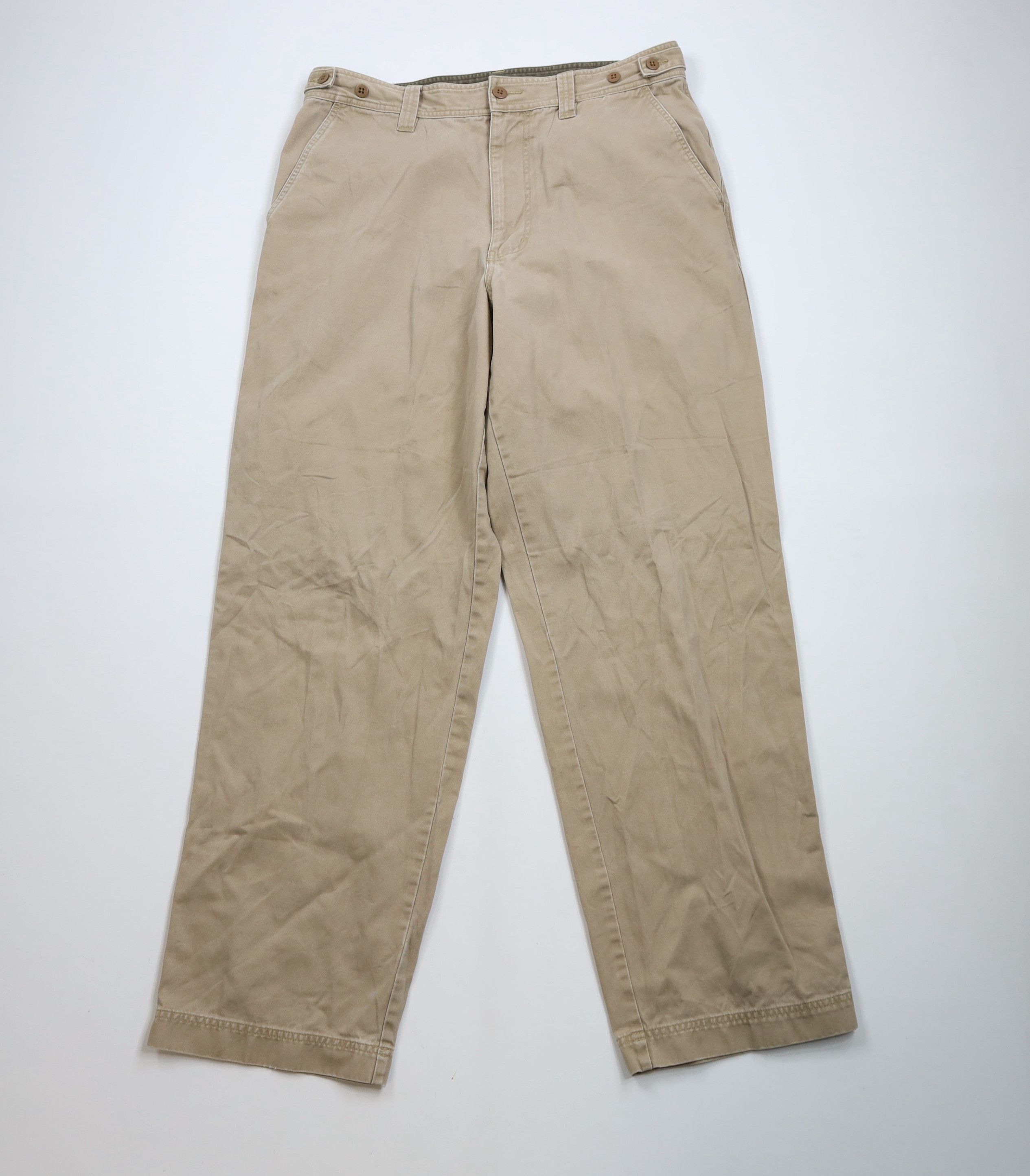 Express × Vintage Vintage Y2K 2001 Express Wide Leg Chino Pants Beige Cotton Size US 36 / EU 52 - 1 Thumbnail