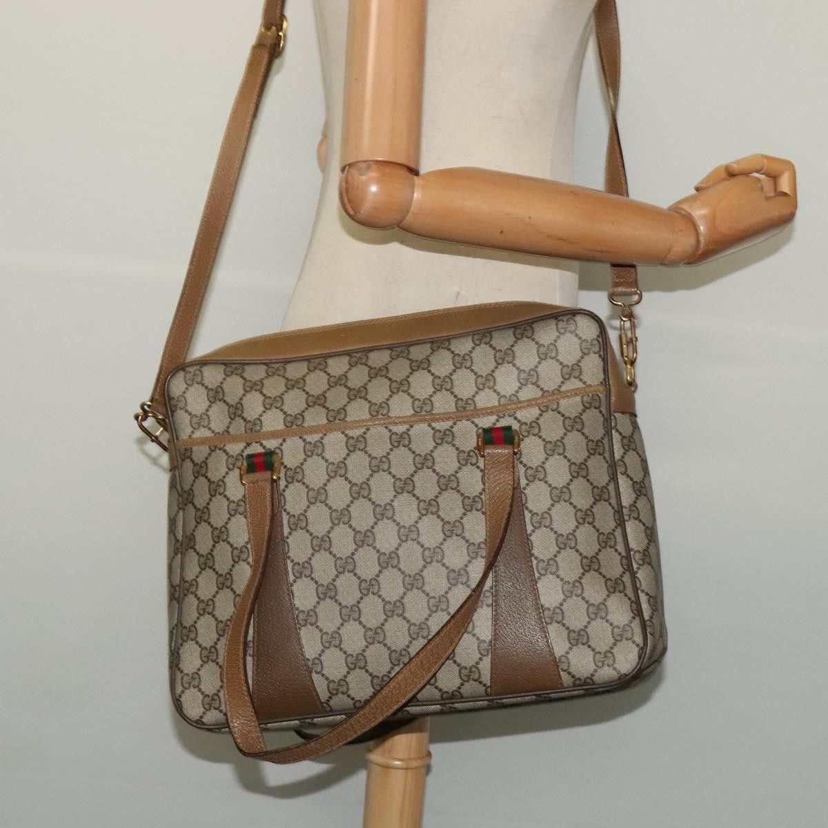 Gucci GUCCI GG Supreme Web Sherry Line Bag Pvc Beige Gold 40 02 Size ONE SIZE - 23 Thumbnail