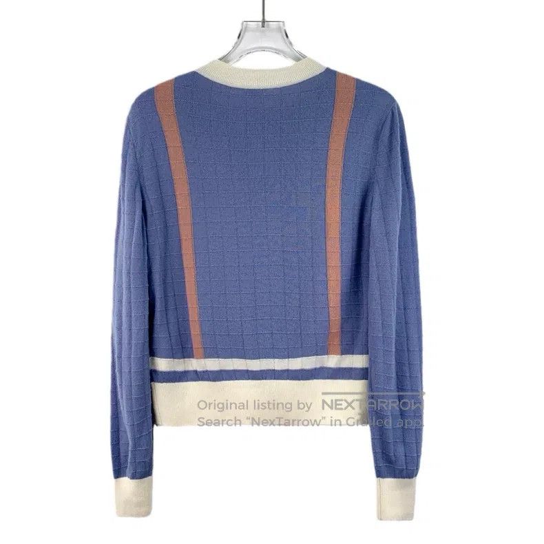 Hermes Hermes Color Blocked Lock Chain Saddle Embroidered Wool Cr Size XS / US 0-2 / IT 36-38 - 2 Thumbnail