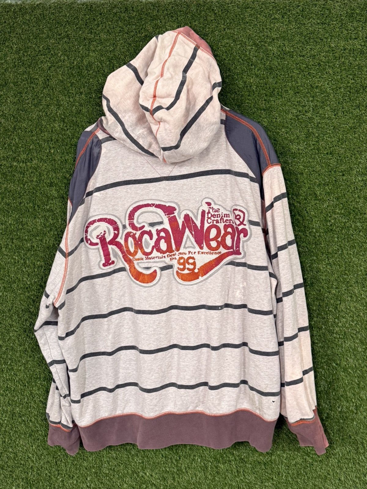 Rocawear Vintage Rocawear Stripe Y2K Logo Craft Goods Hoodie 3XL XXXL Size US XXL / EU 58 / 5 - 1 Thumbnail