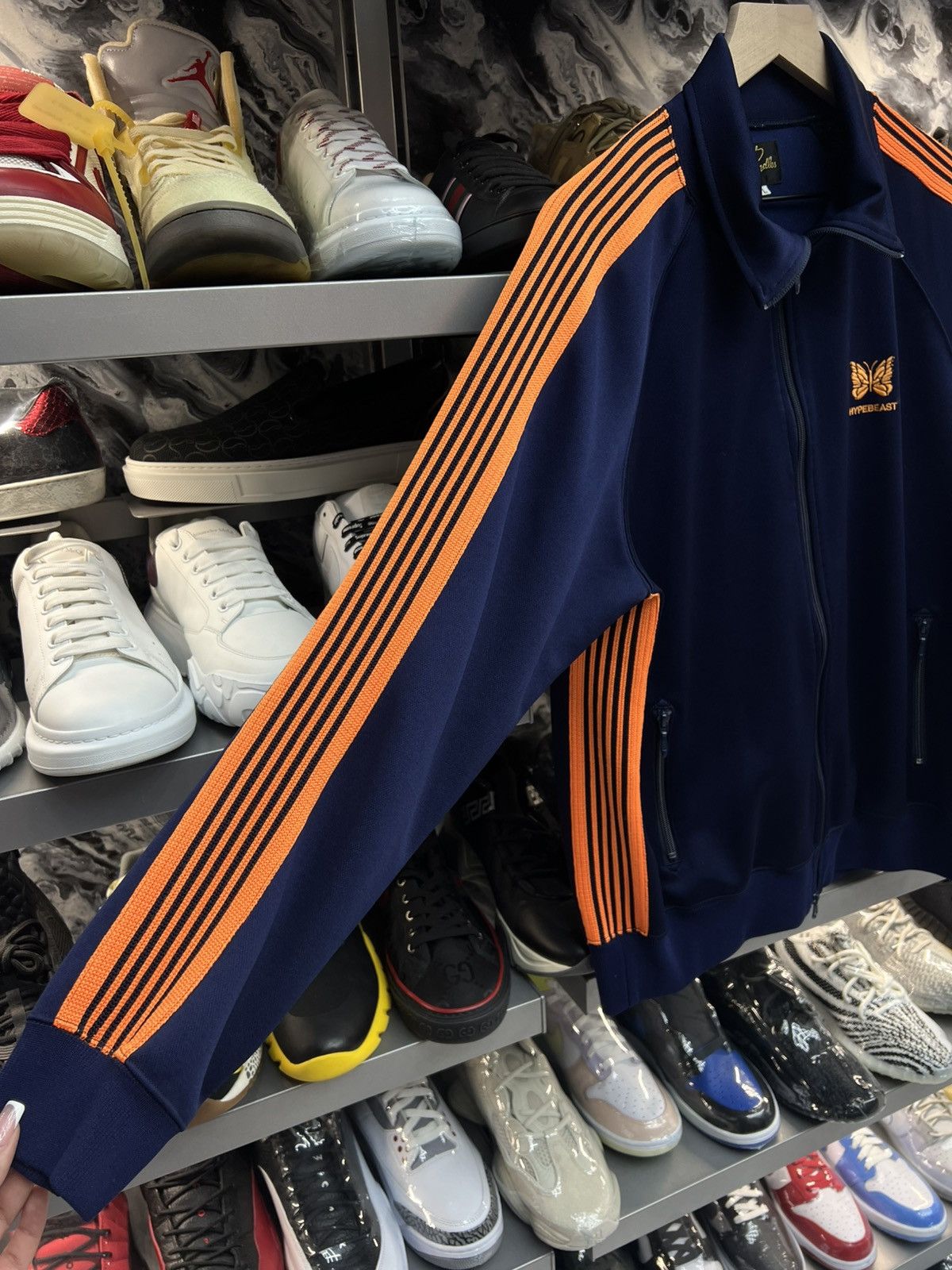 Needles Needles Navy/Orange Track Jacket Size US L / EU 52-54 / 3 - 3 Thumbnail