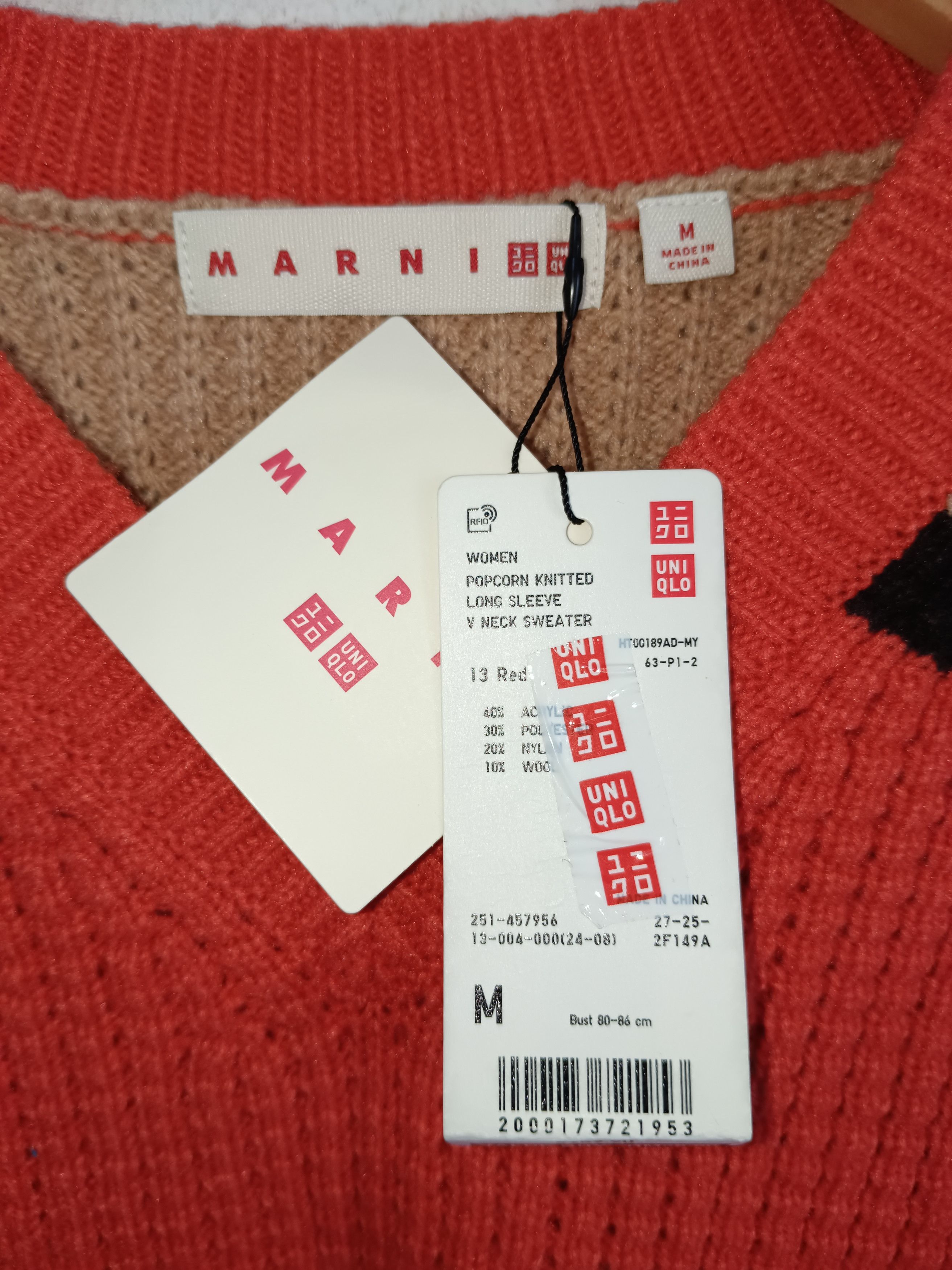 Marni Marni X Uniqlo Popcorn Knitted V Neck Sweater Size US M / EU 48-50 / 2 - 3 Thumbnail