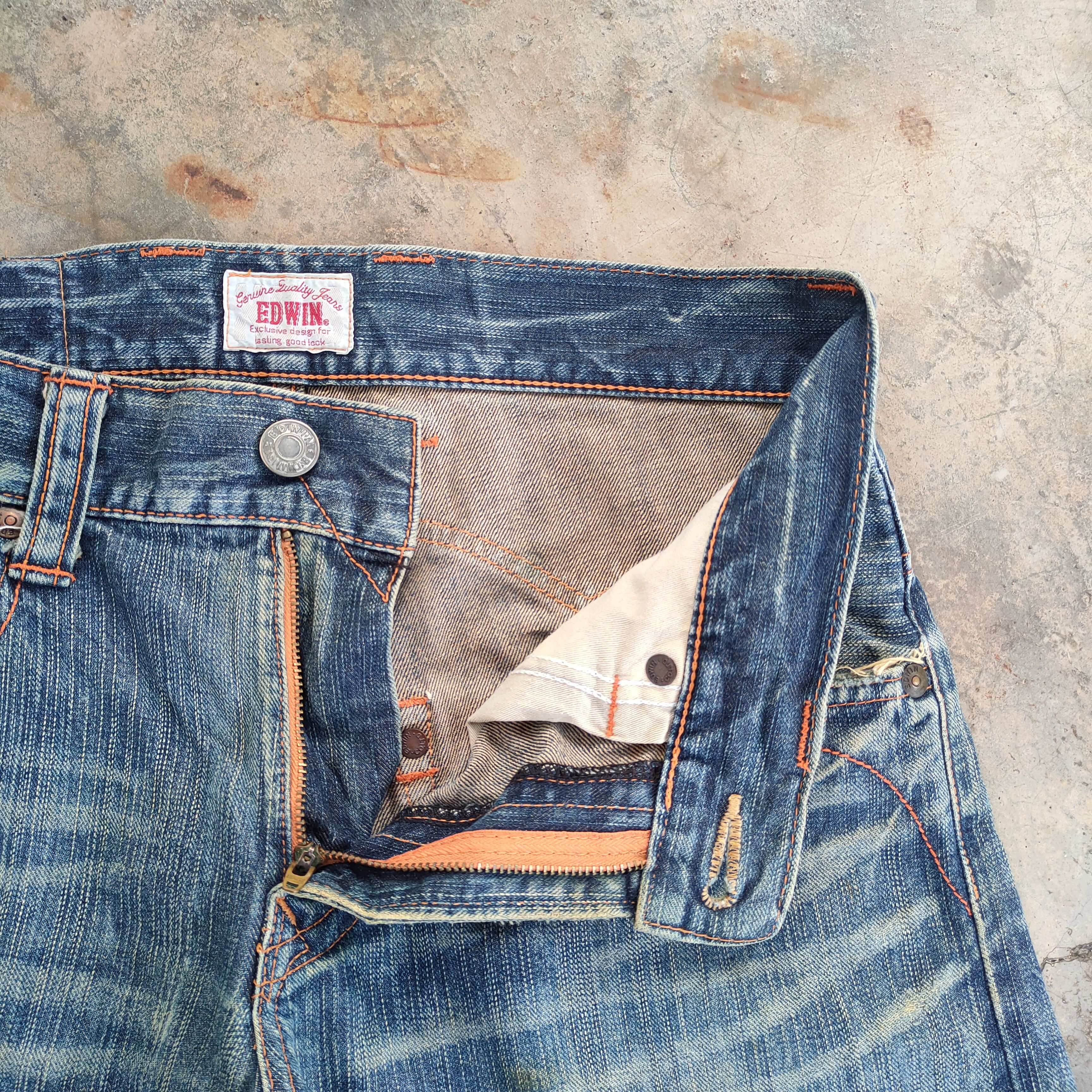 Edwin # EDWIN VINTAGE RIPPED FADED JEANS DENIM PANTS Size US 32 / EU 48 - 8 Thumbnail