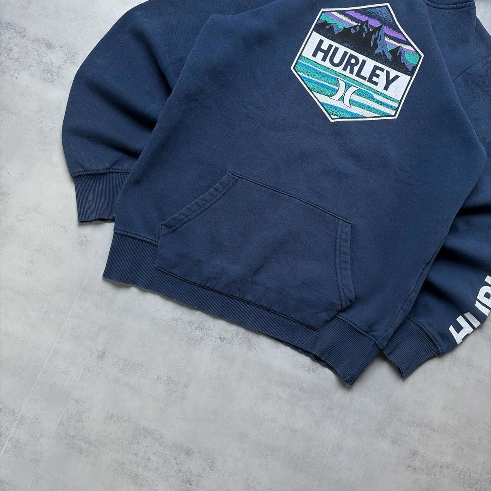 Hurley Y2K Navy Hurley International Grunge Surfwear Hoodie Size L / US 10 / IT 46 - 3 Thumbnail