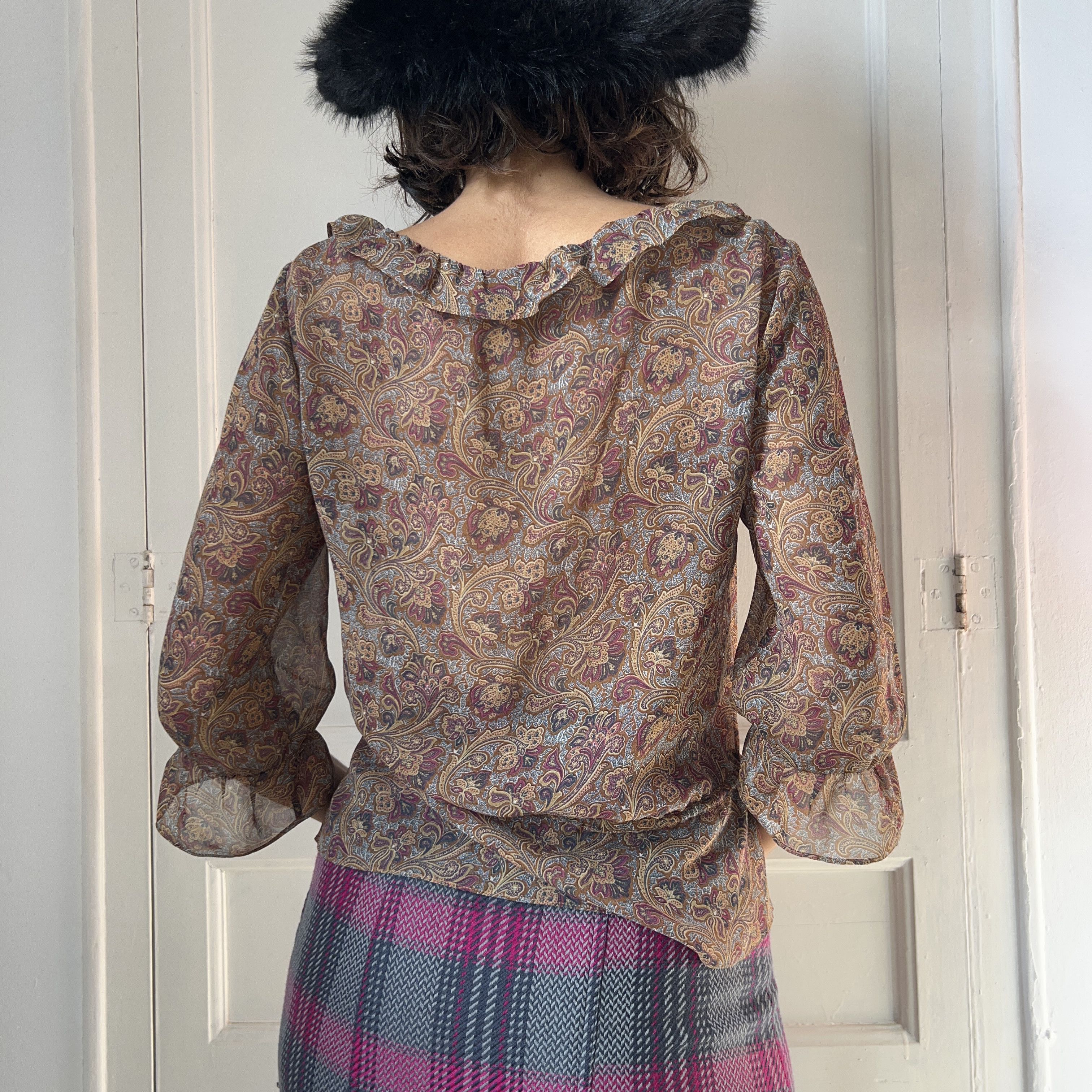 Vintage Vintage 70s Paisley Blouse Size S / US 4 / IT 40 - 2 Thumbnail
