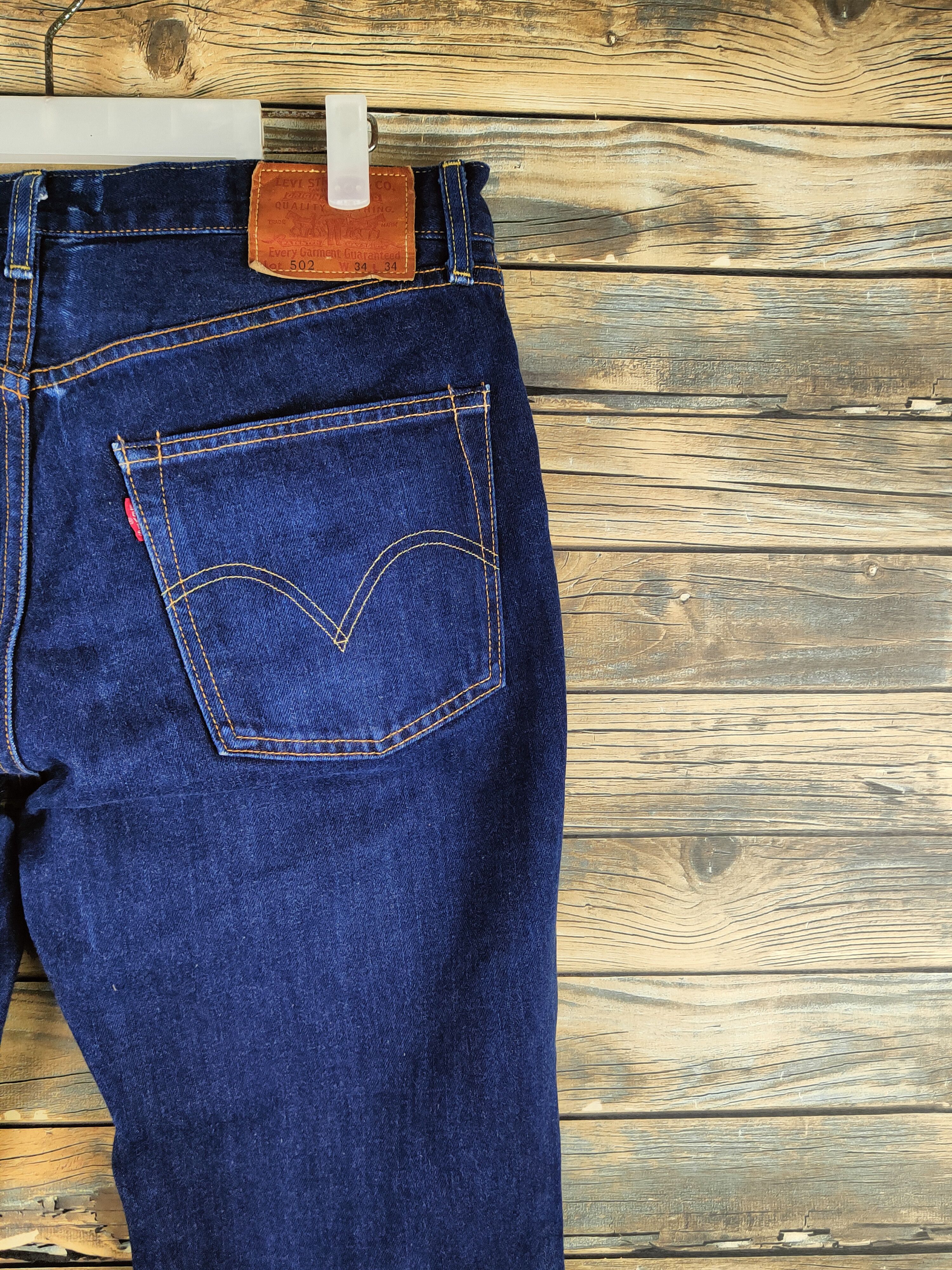 Levi's 502 Levi's Dark Blue selvage denim Jeans #S2888 Size US 34 / EU 50 - 10 Thumbnail
