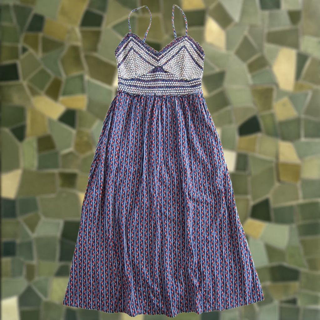 blue dress with daisies Zimmermann Chintz Wrap Midi Daisy Floral Cute Light Blue Homecoming smocked back dress Size:WIDE - US WOMEN 7.5 - UK 5.5 - EU 39 Robin Towle clothing is