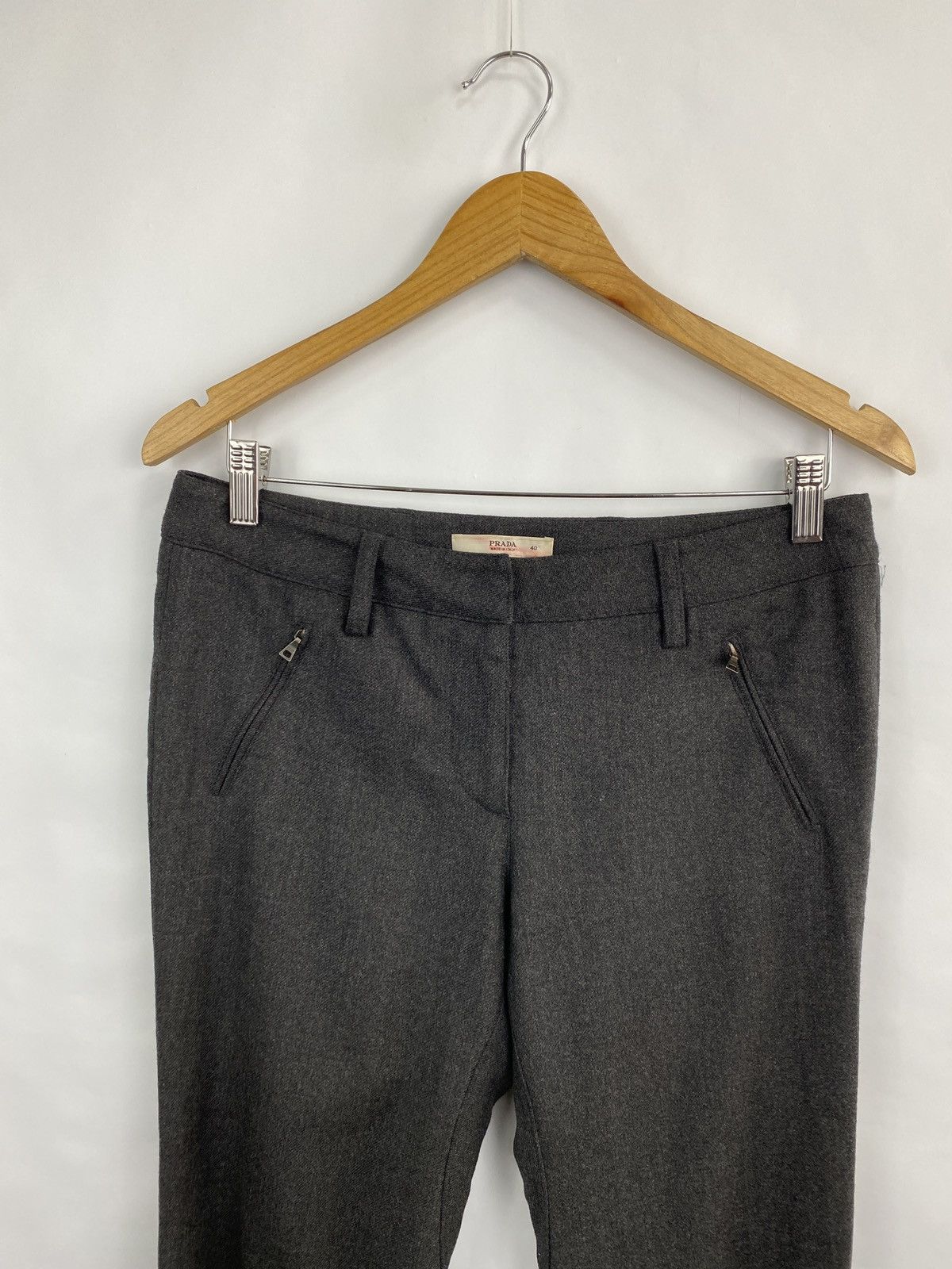 Prada 🇮🇹 Vintage Prada Wool Women Classic Trousers Pants Rare Retro Size 27" / US 4 / IT 40 - 3 Thumbnail